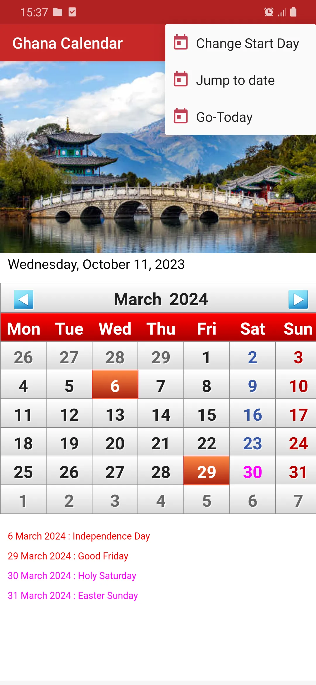 Ghana Calendar 2025 | Indus Appstore | Screenshot