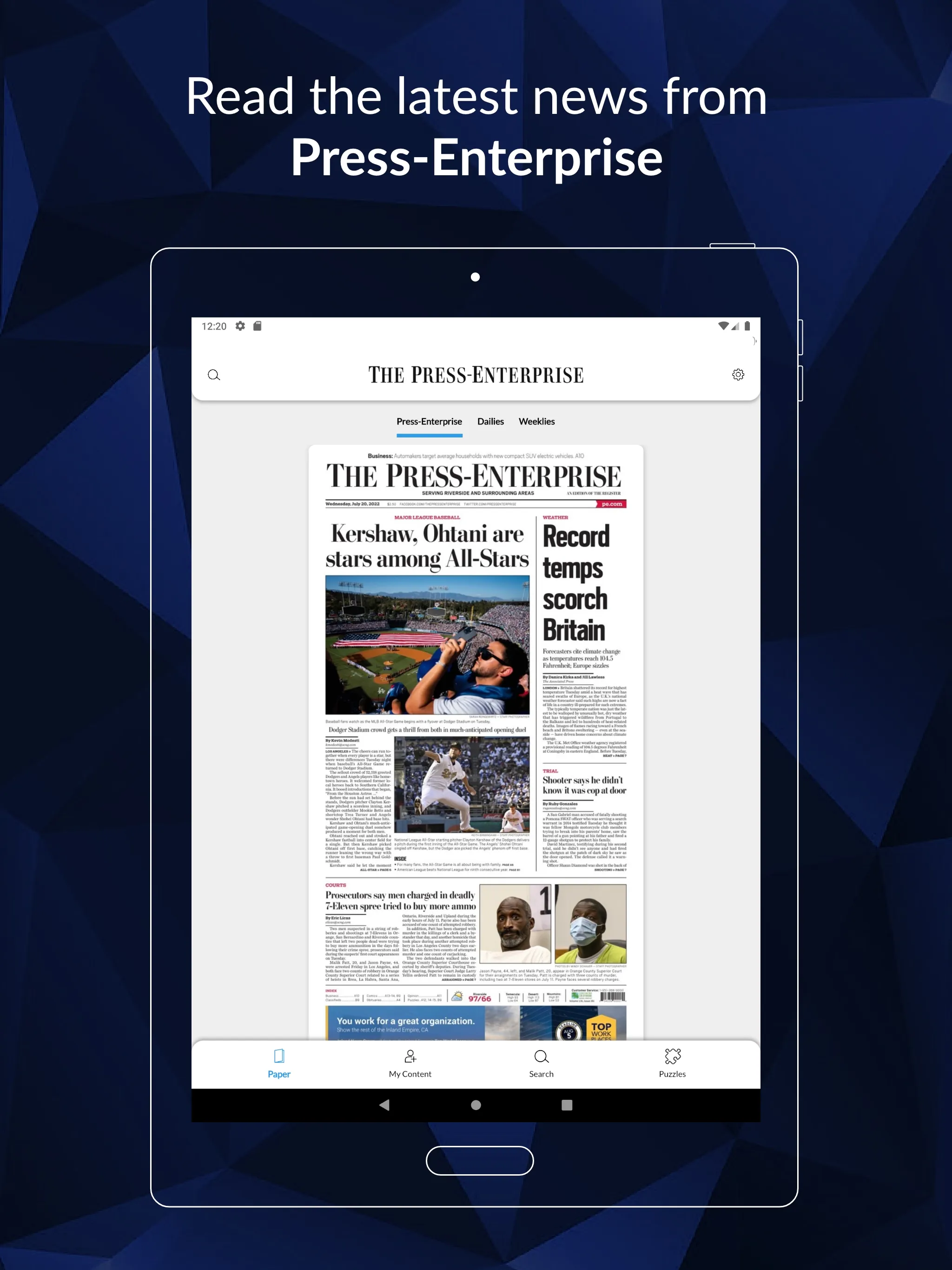 The Press-Enterprise e-Edition | Indus Appstore | Screenshot