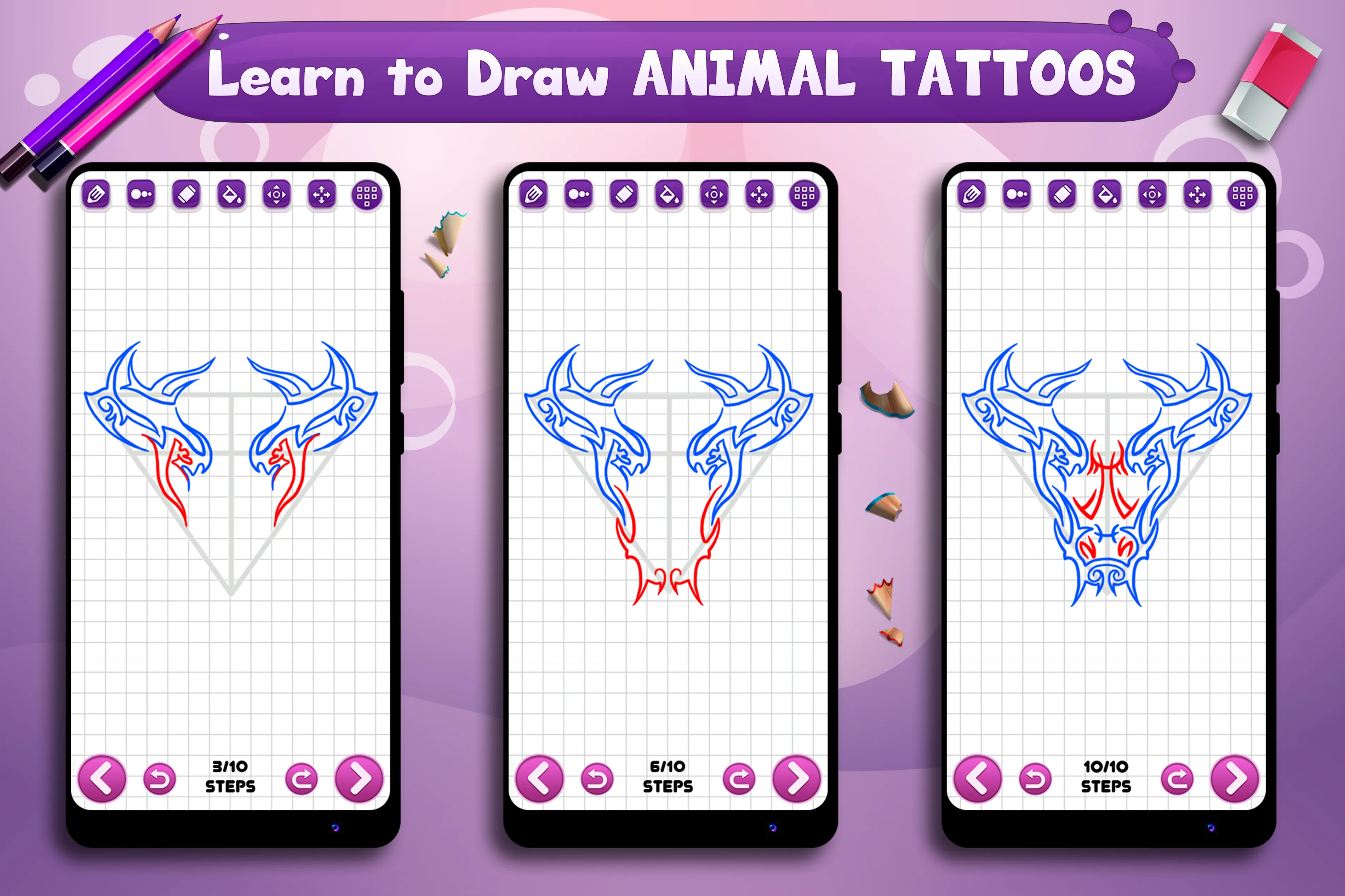 Learn to Draw Animal Tattoos | Indus Appstore | Screenshot