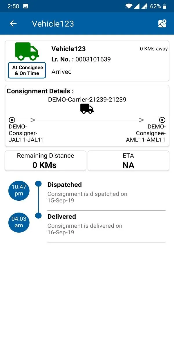 Trimble VCS Consignee | Indus Appstore | Screenshot