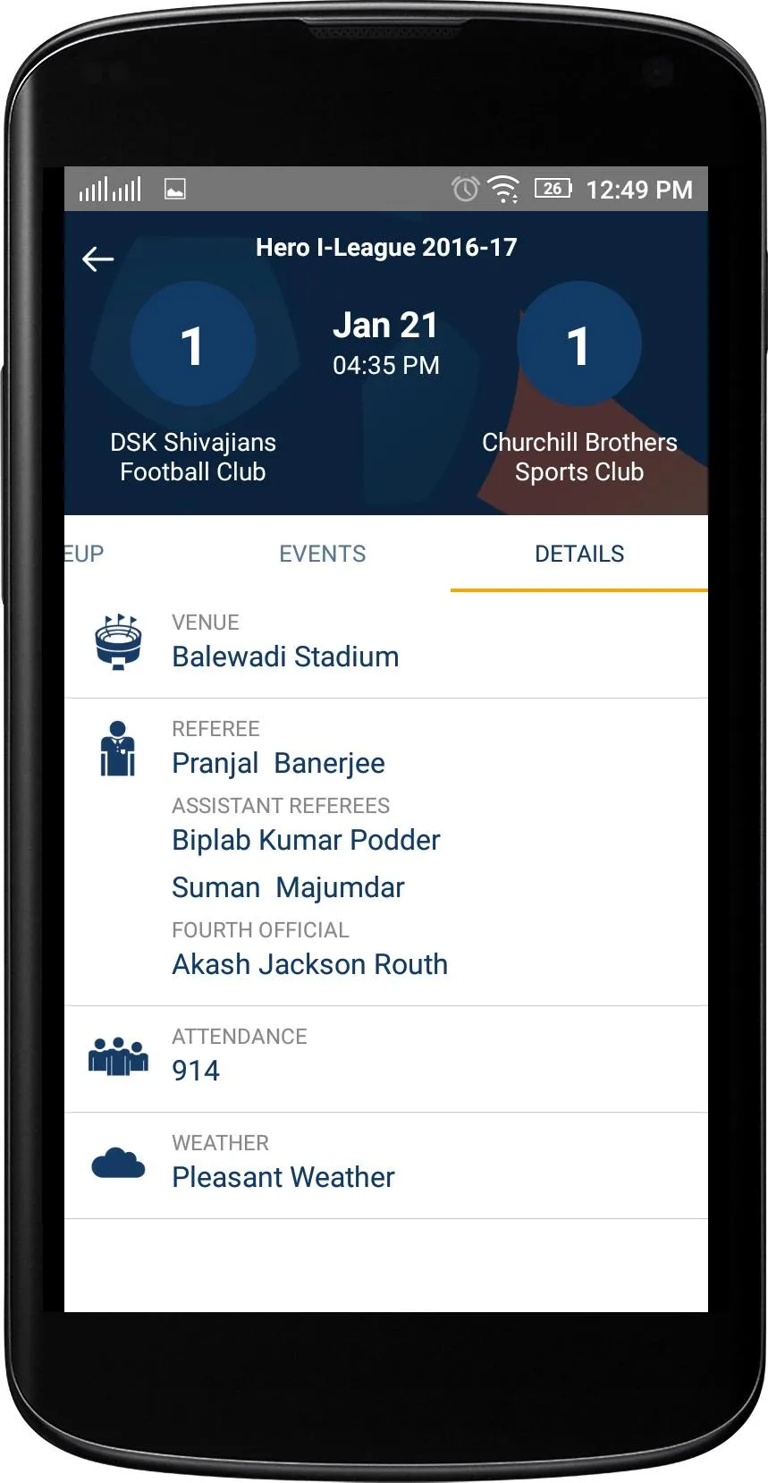 I-League Official | Indus Appstore | Screenshot