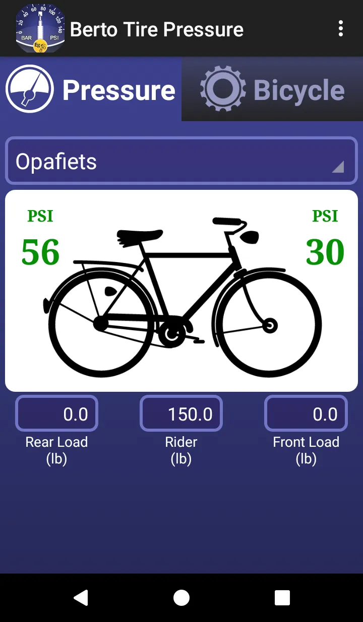 Bicycle Tire Pressure Demo | Indus Appstore | Screenshot