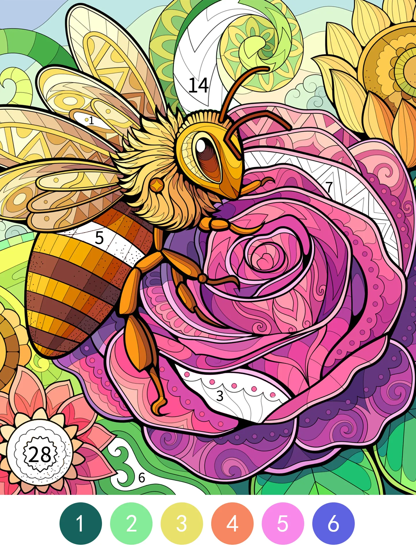 Tangle Color by Number Book | Indus Appstore | Screenshot