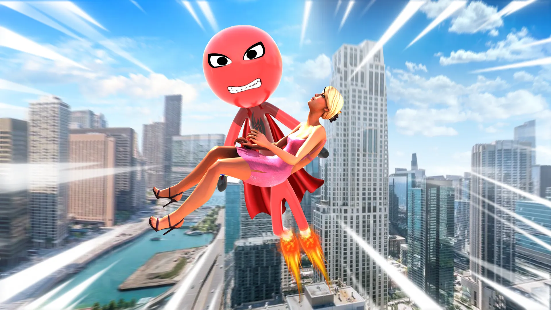 Flying Stickman Flash hero | Indus Appstore | Screenshot