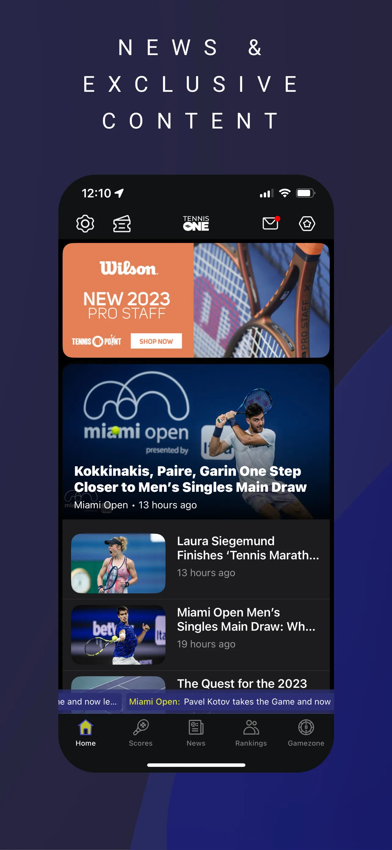 TennisONE - Tennis Live Scores | Indus Appstore | Screenshot