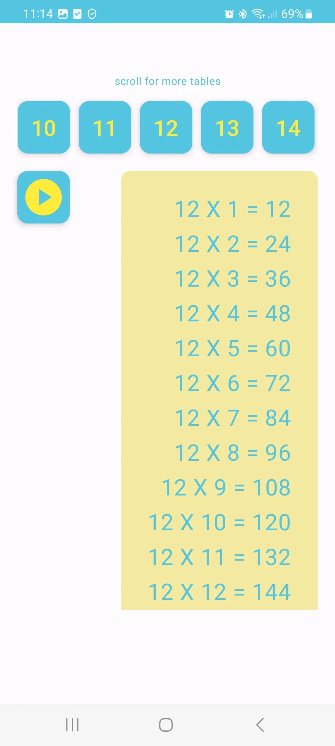 Multiplication Tables Voice | Indus Appstore | Screenshot