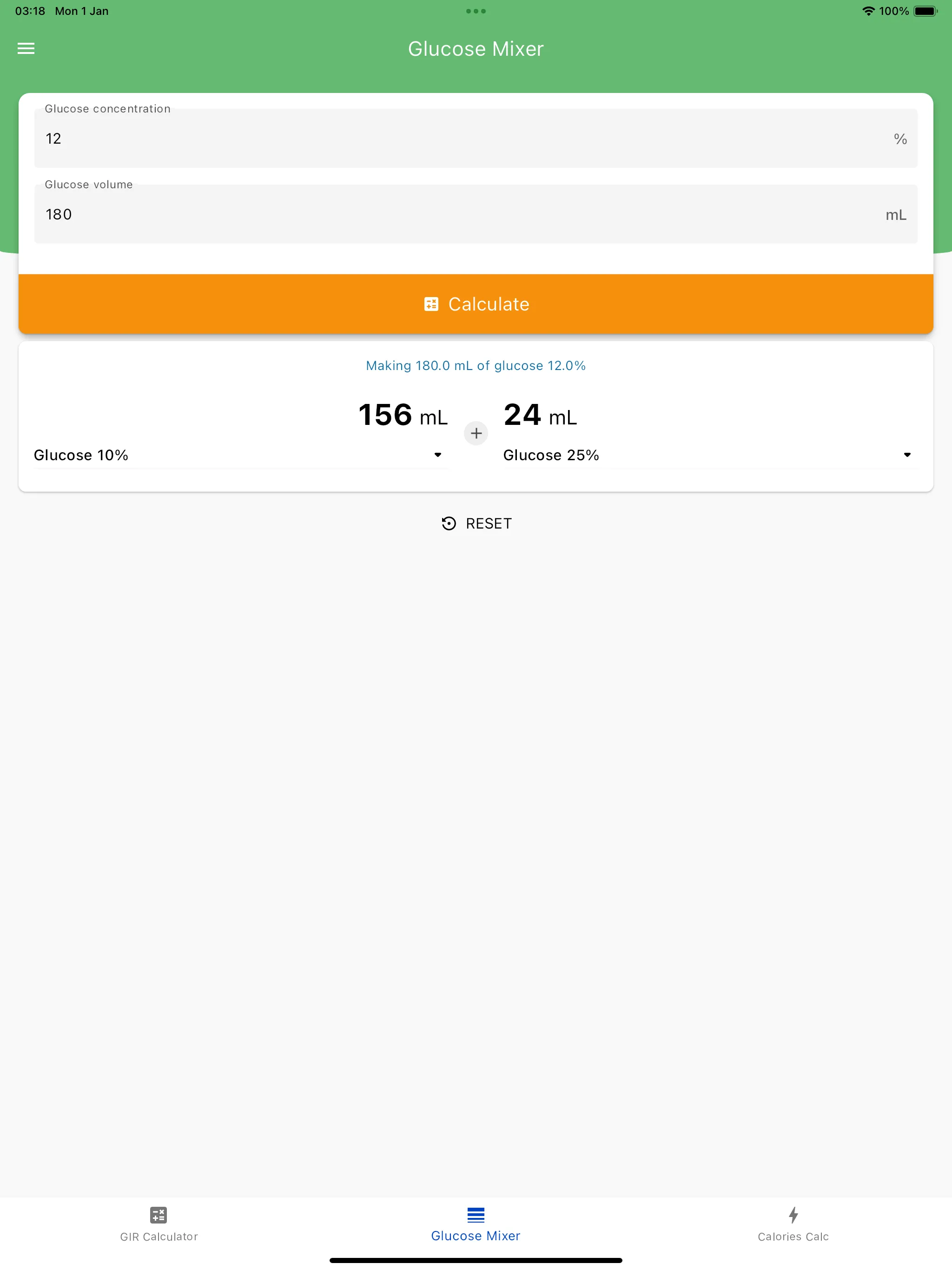 Dextrose Calc - GIR Calculator | Indus Appstore | Screenshot