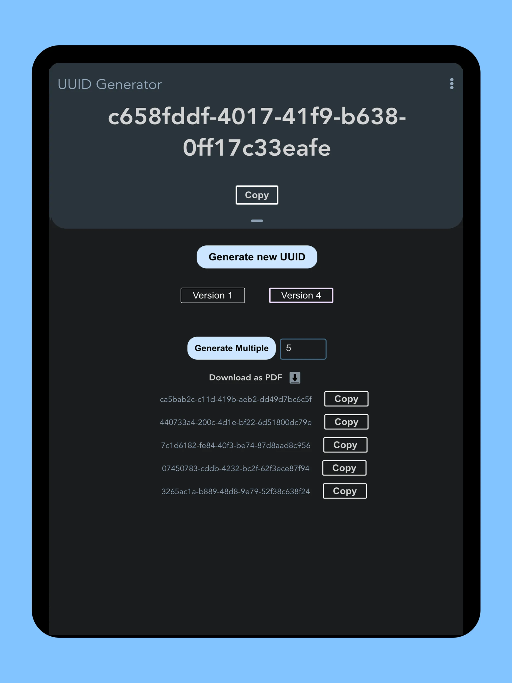 UUID Generator | Indus Appstore | Screenshot