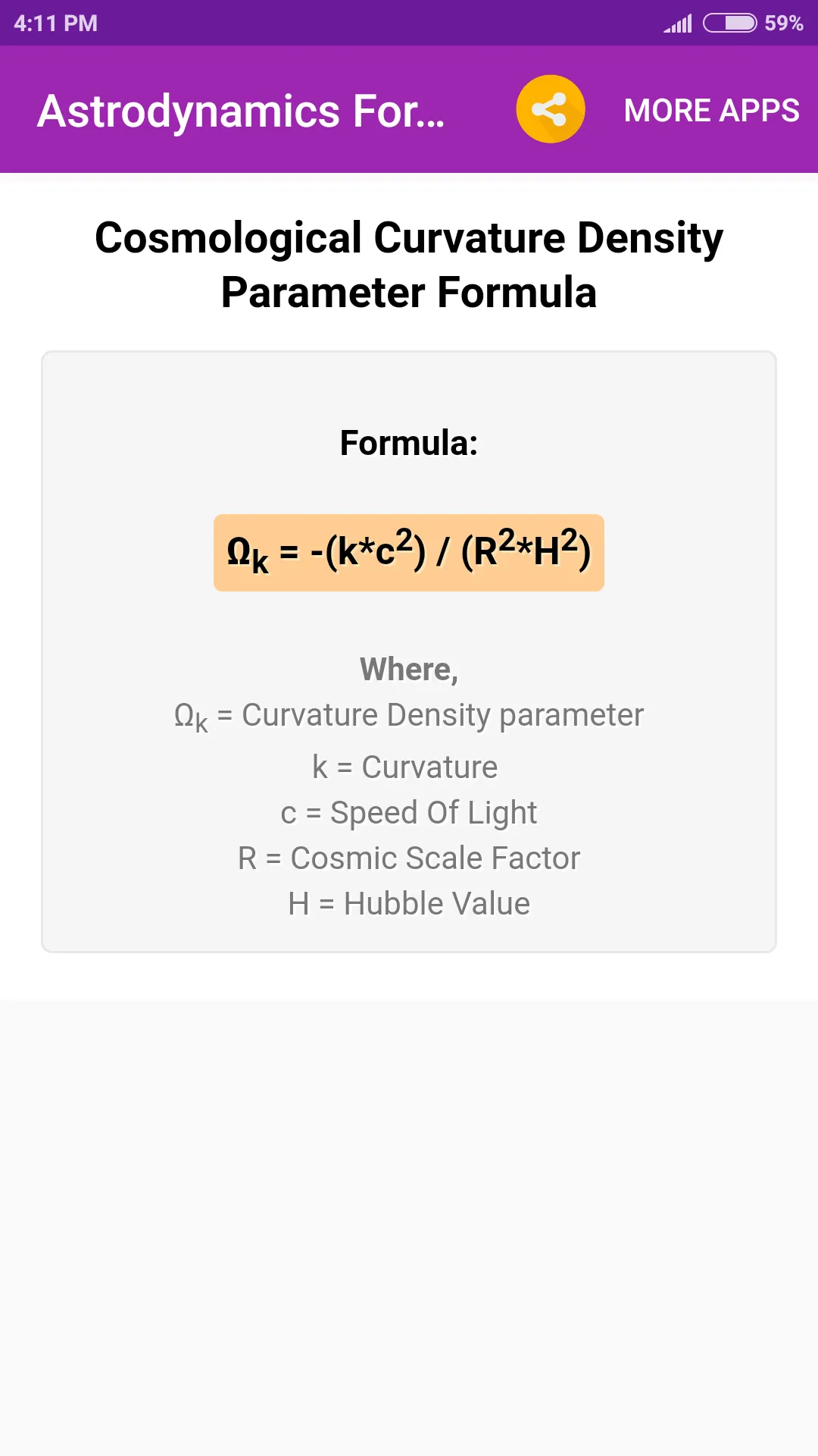 Astrodynamics Formulas | Indus Appstore | Screenshot