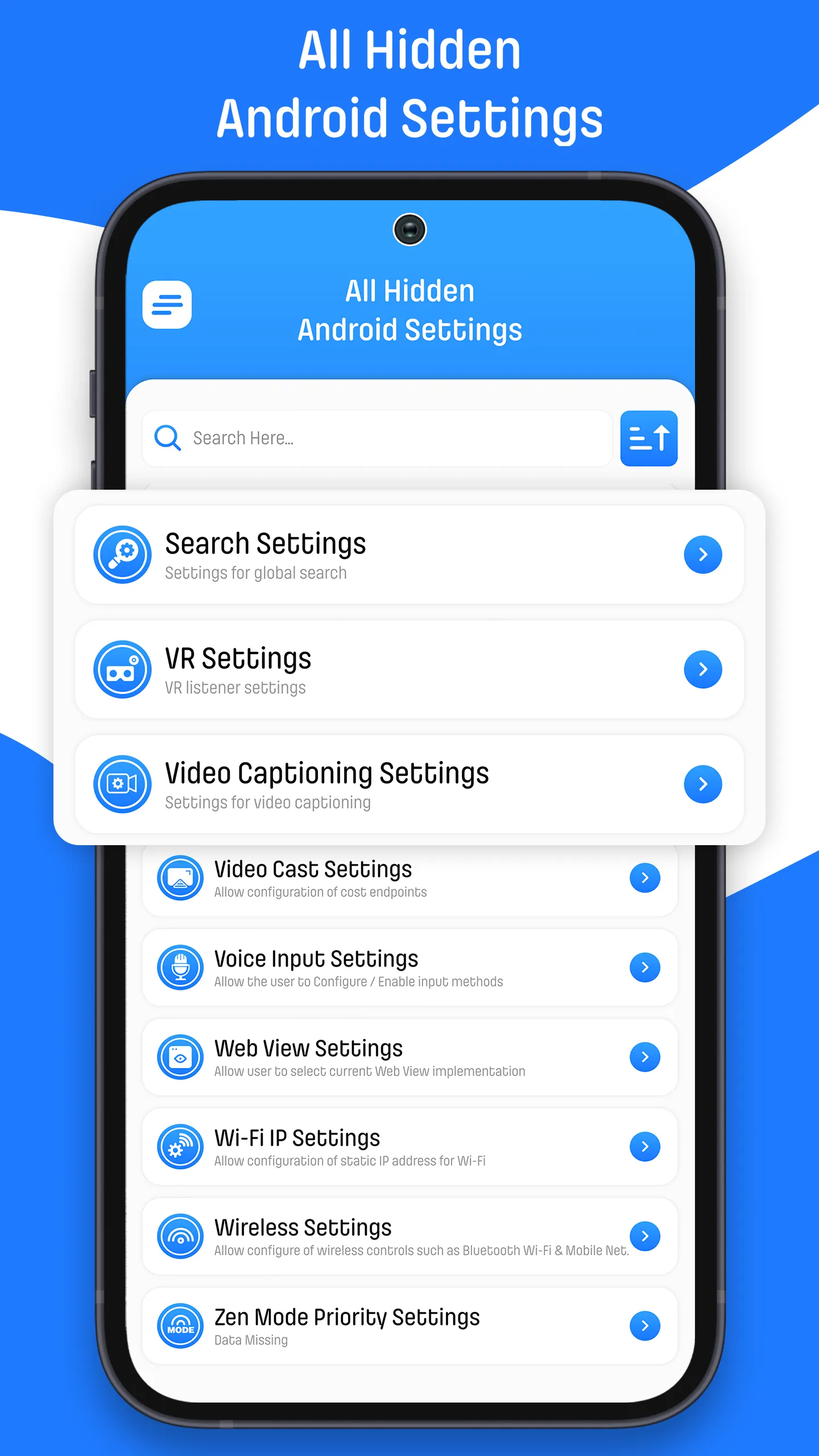 Android Hidden All Setting App | Indus Appstore | Screenshot