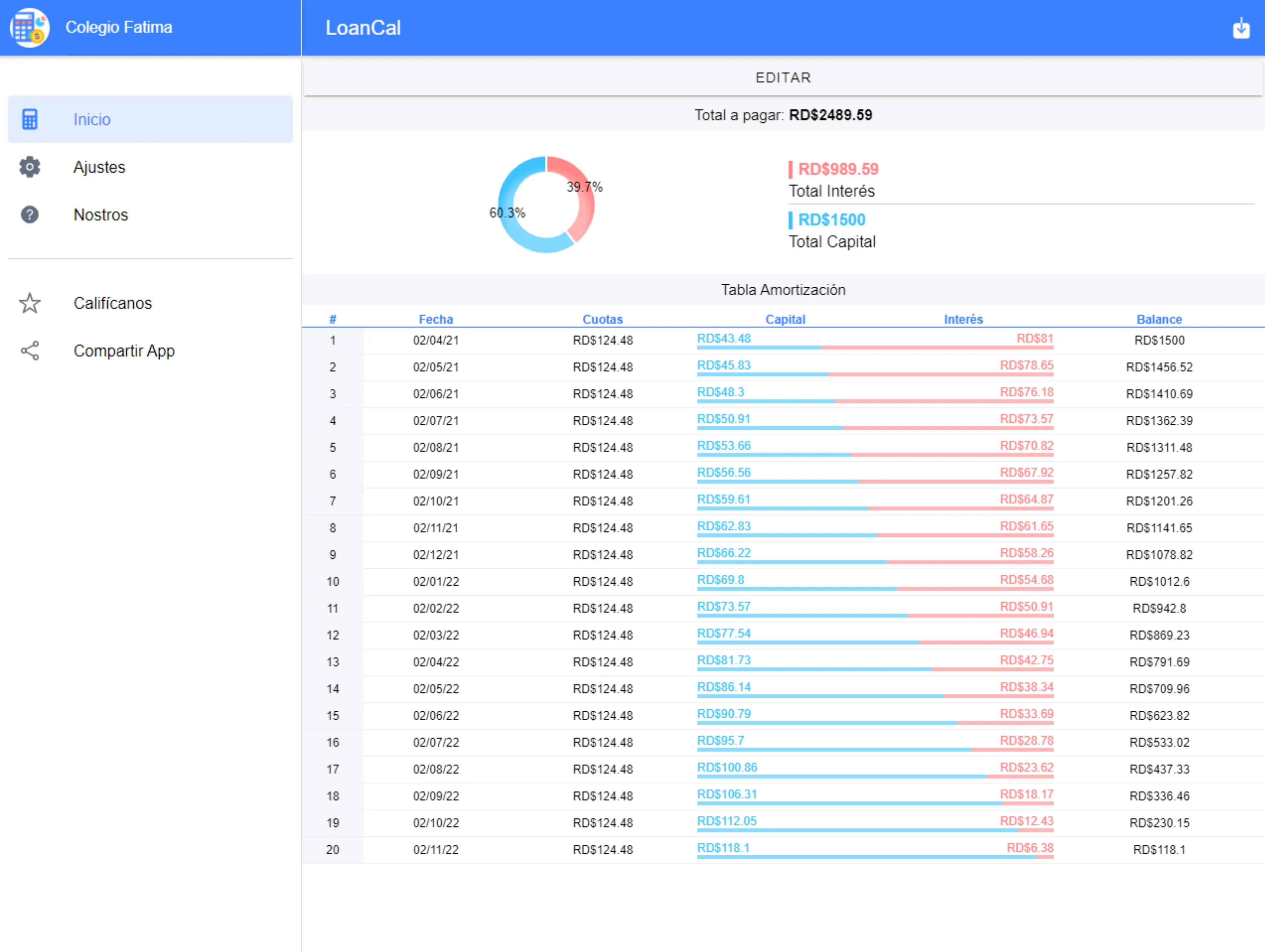 loanCal: Loan Calculator | Indus Appstore | Screenshot