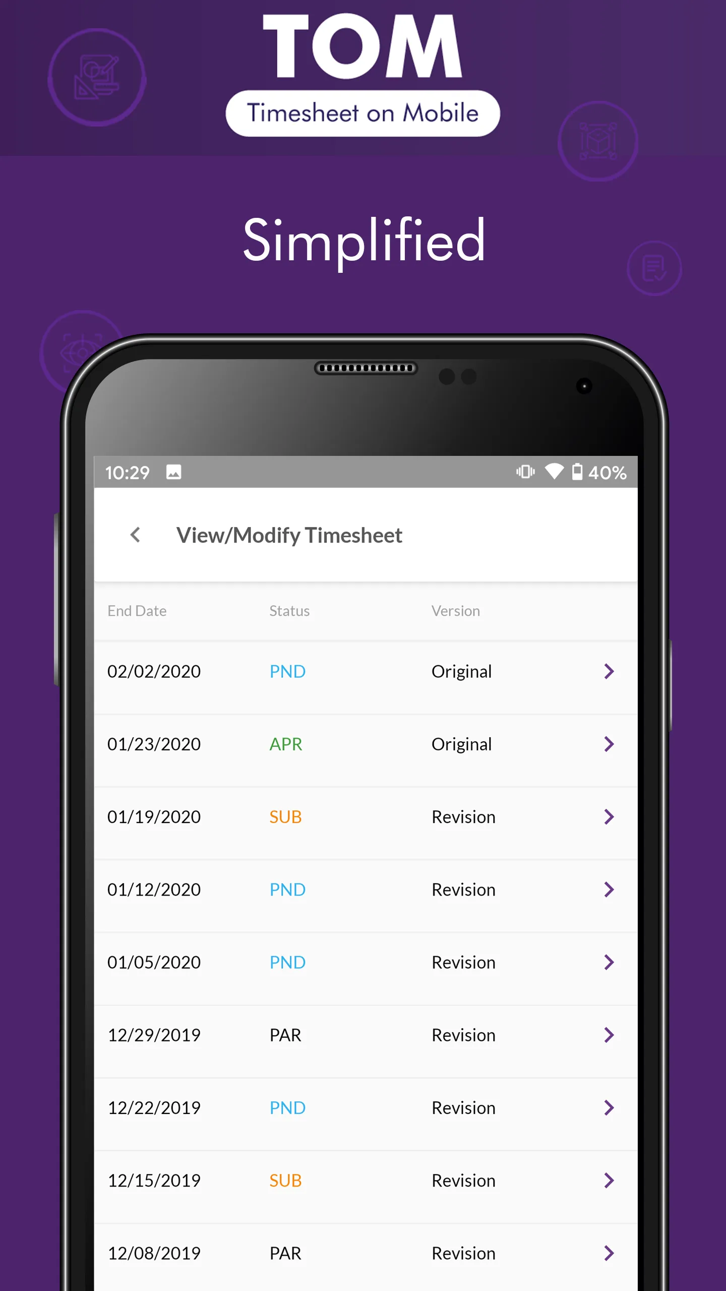 TOM - TimeSheet On Mobile | Indus Appstore | Screenshot