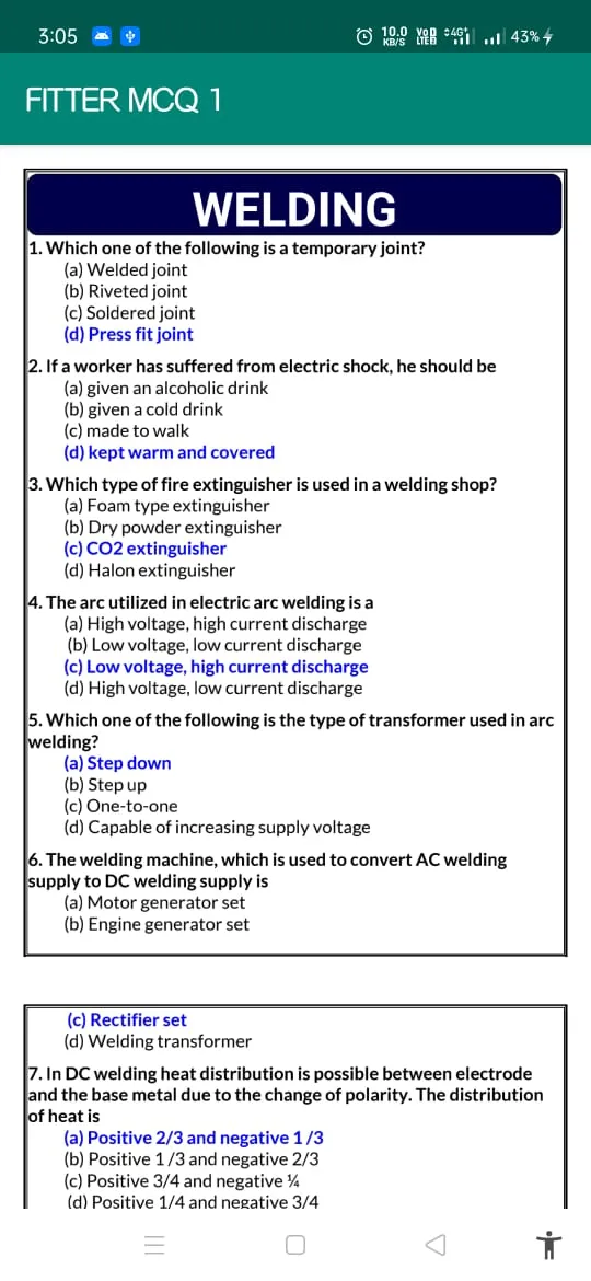 FITTER MCQ QUESTION BANK | Indus Appstore | Screenshot