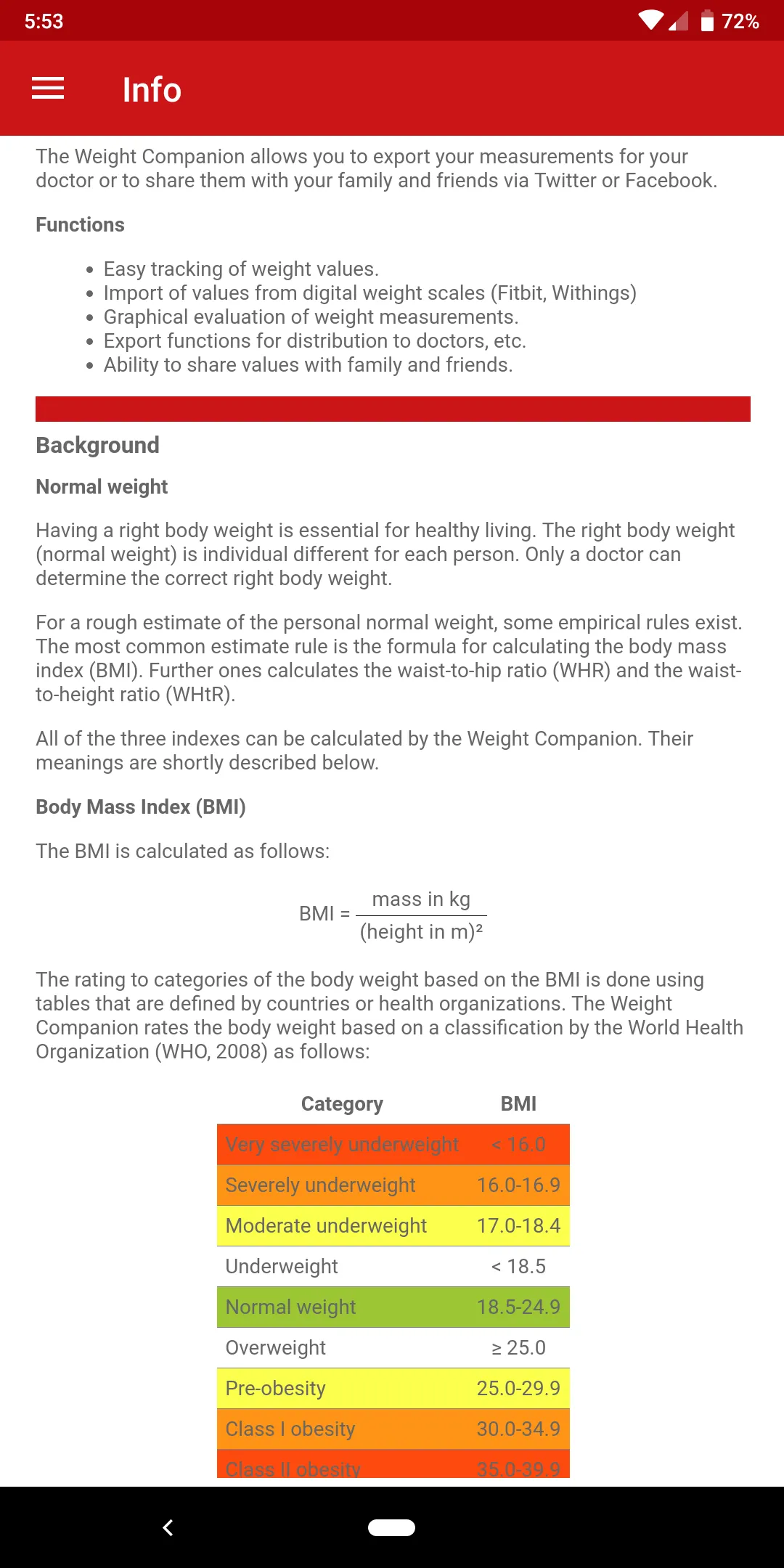 Weight Companion | Indus Appstore | Screenshot