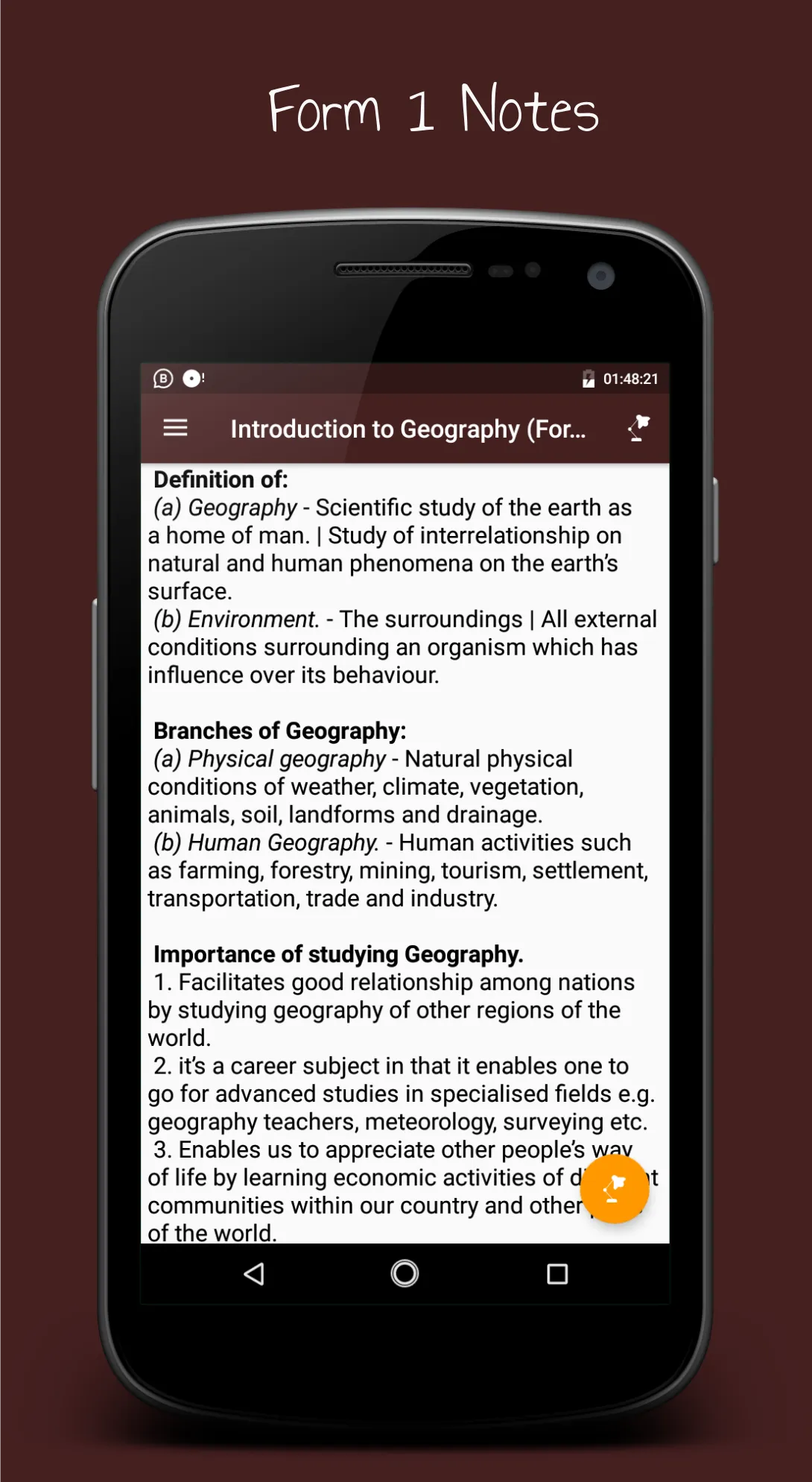 Geography Notes&Papers Form1-4 | Indus Appstore | Screenshot