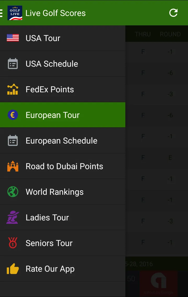 Live Golf Scores - US & Europe | Indus Appstore | Screenshot