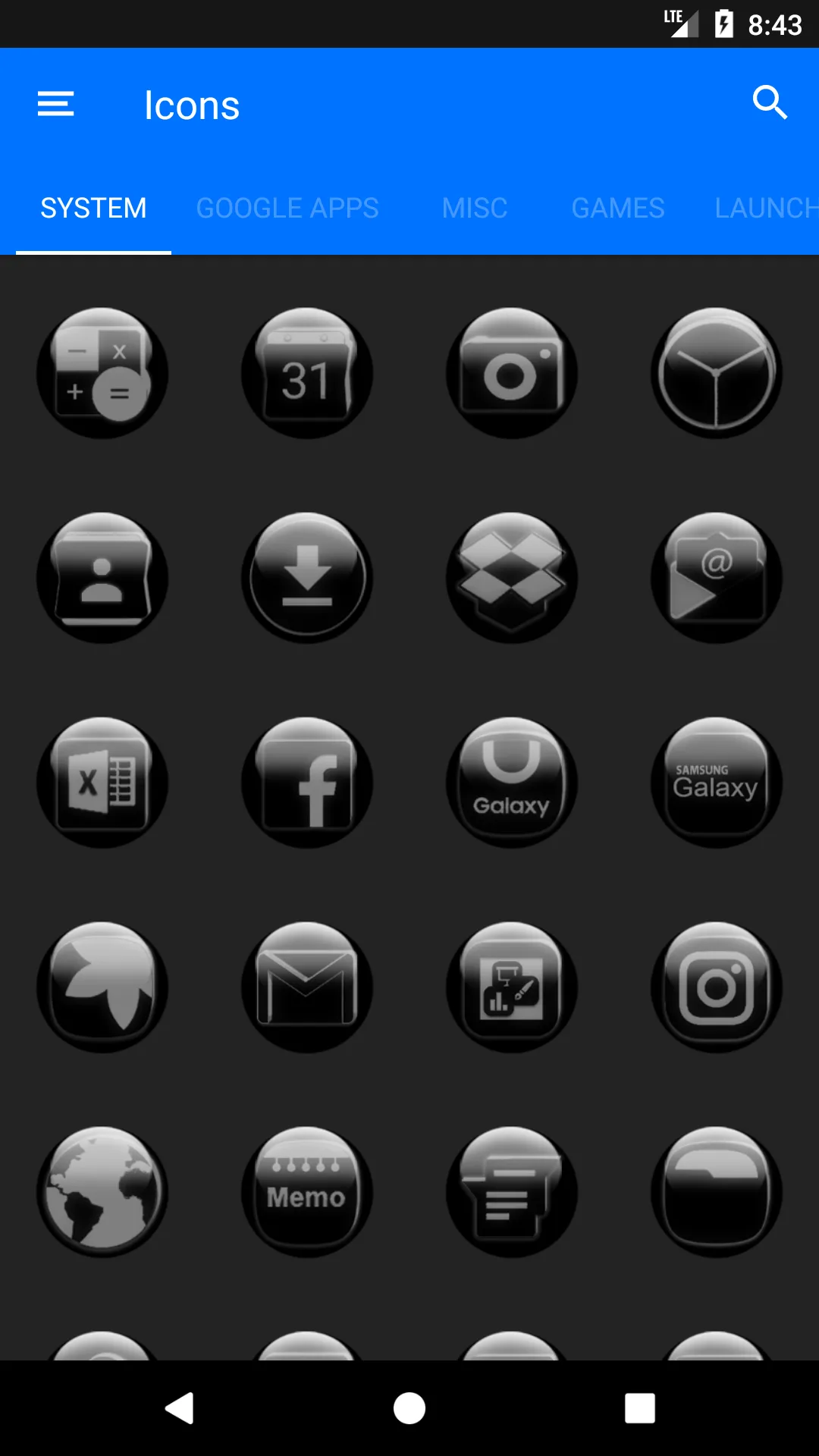 Grey Glass Orb Icon Pack | Indus Appstore | Screenshot