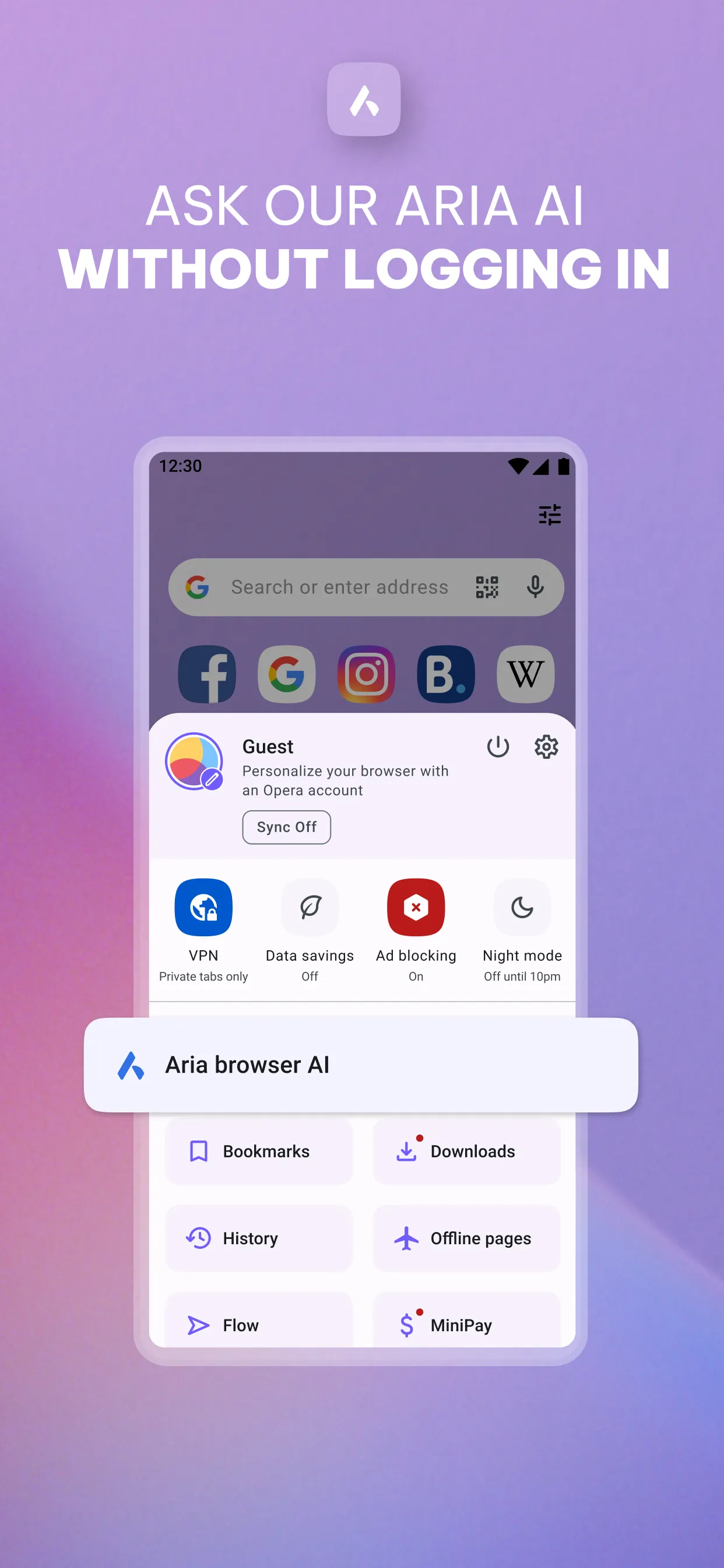 Opera browser with AI & VPN | Indus Appstore | Screenshot
