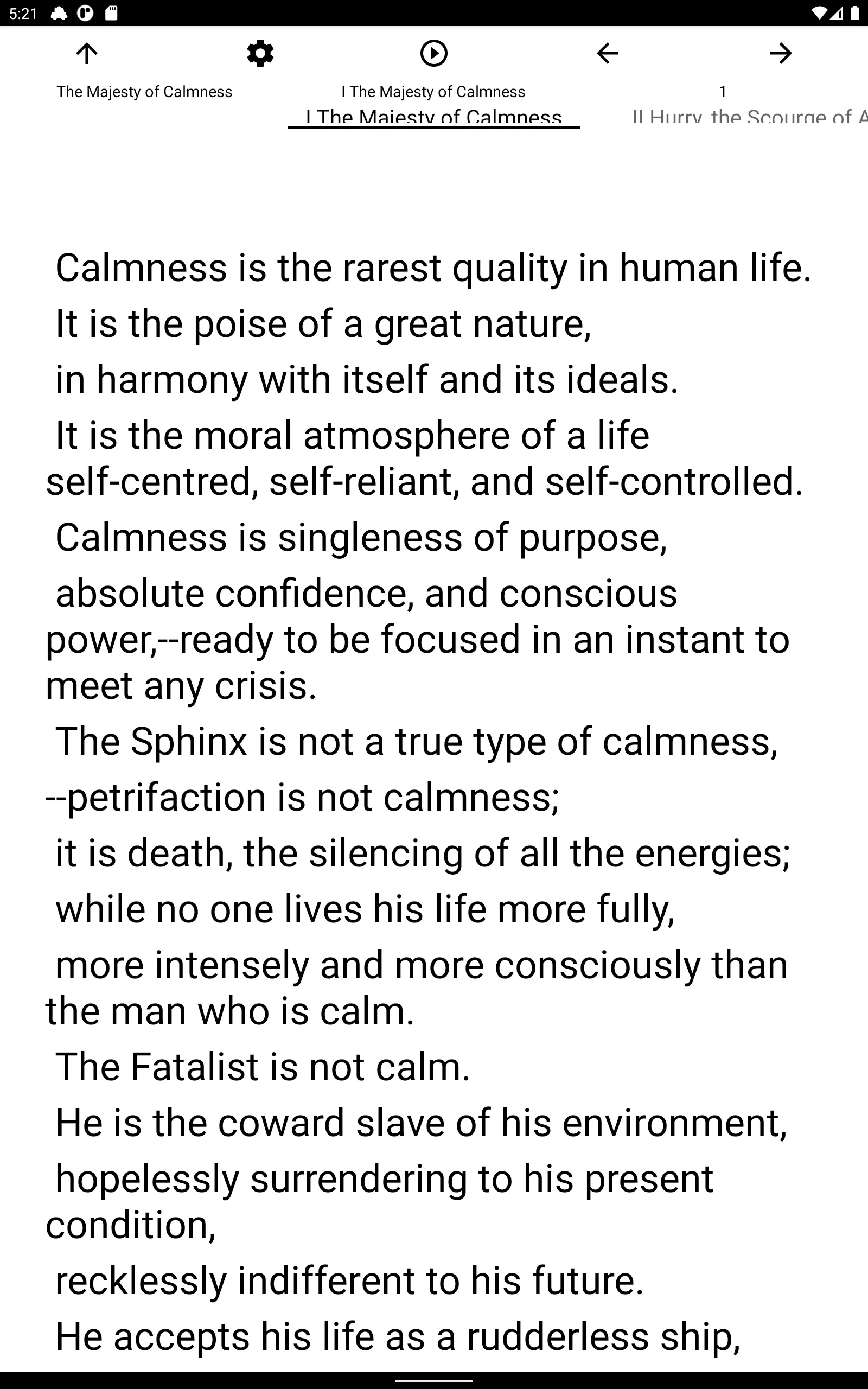 Book, The Majesty of Calmness | Indus Appstore | Screenshot