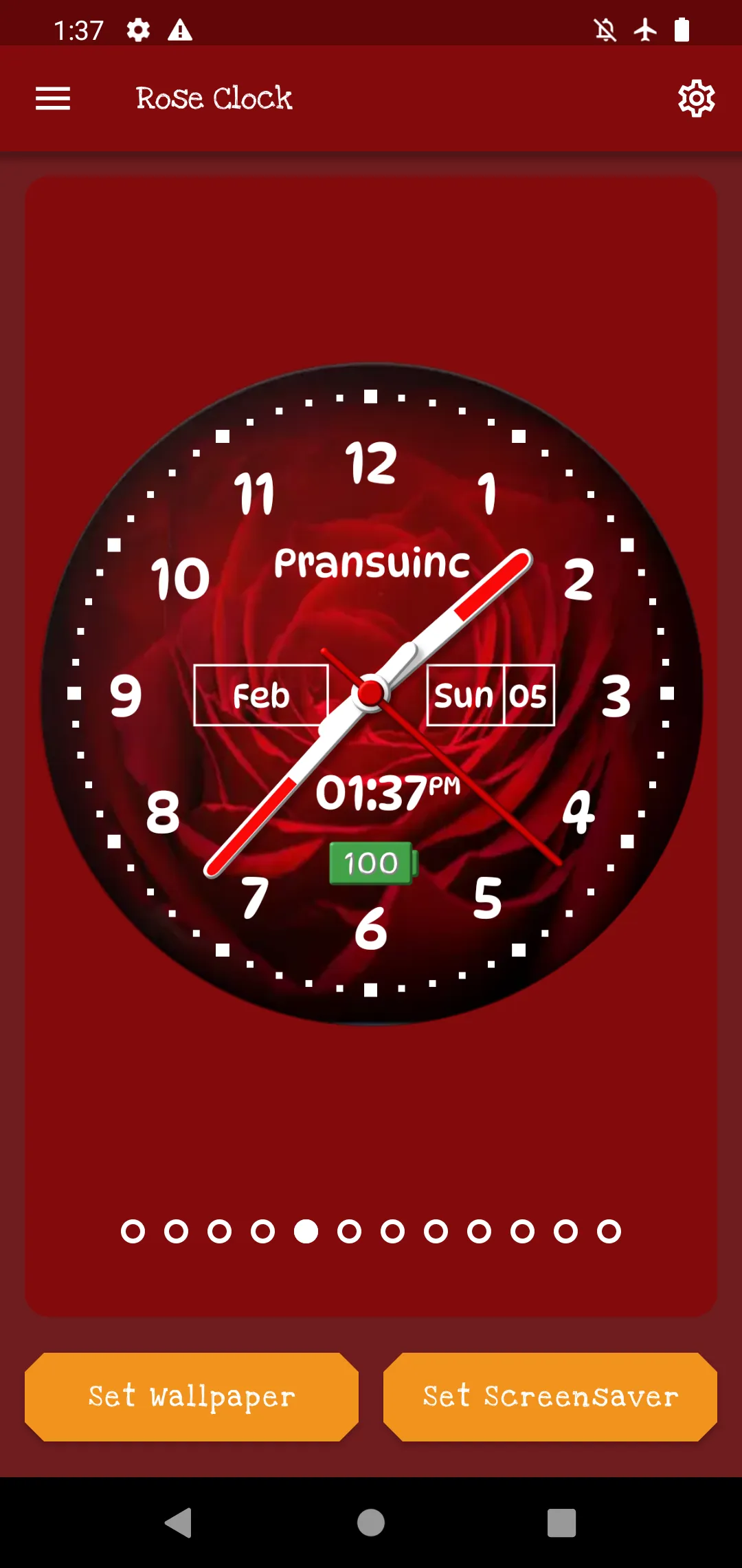 Rose clock live wallpaper | Indus Appstore | Screenshot
