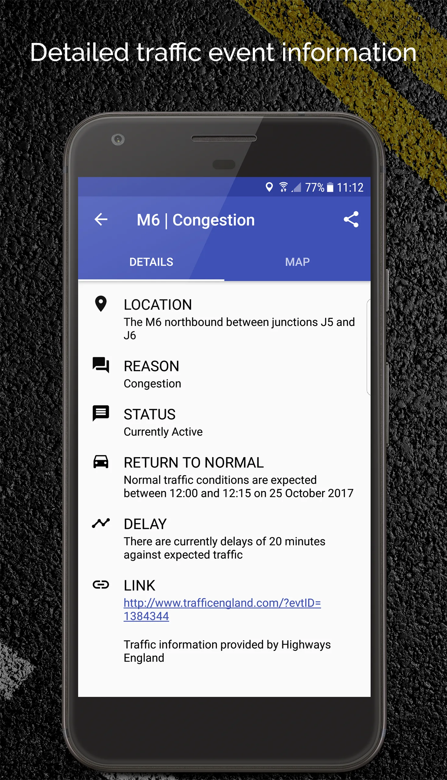 UK Motorway Traffic News | Indus Appstore | Screenshot