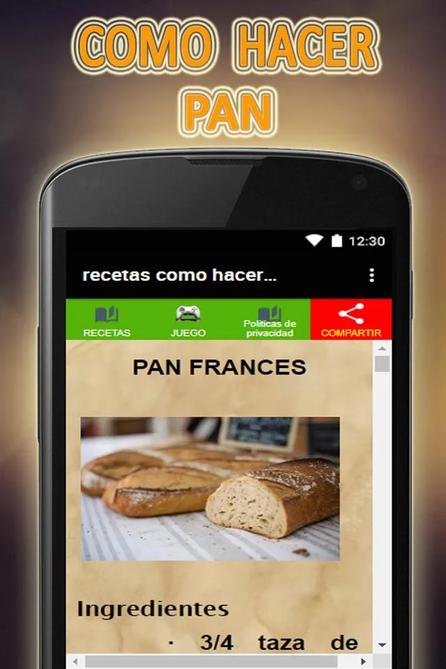 recetas como hacer pan casero | Indus Appstore | Screenshot