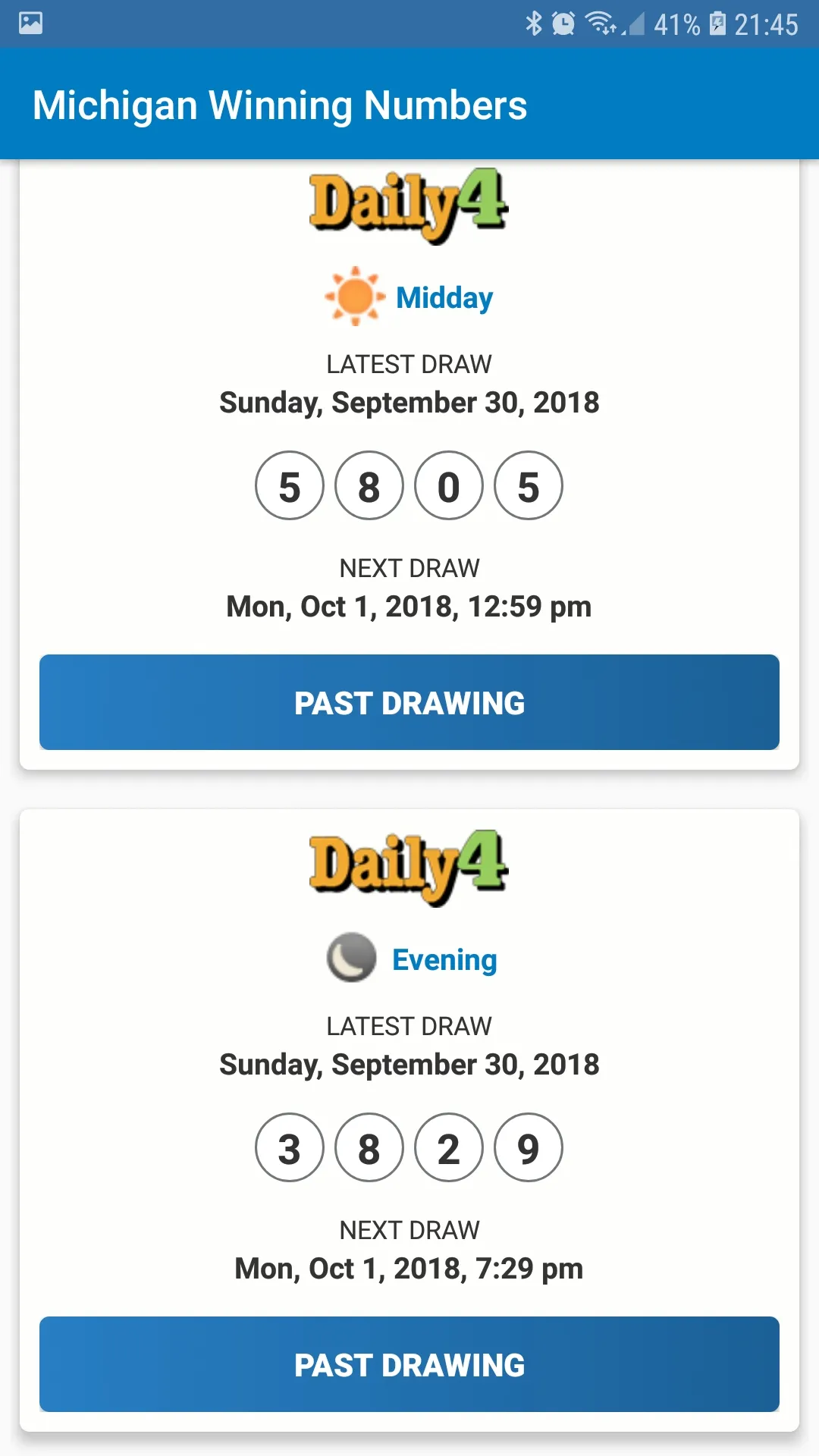 Michigan Lottery Results | Indus Appstore | Screenshot