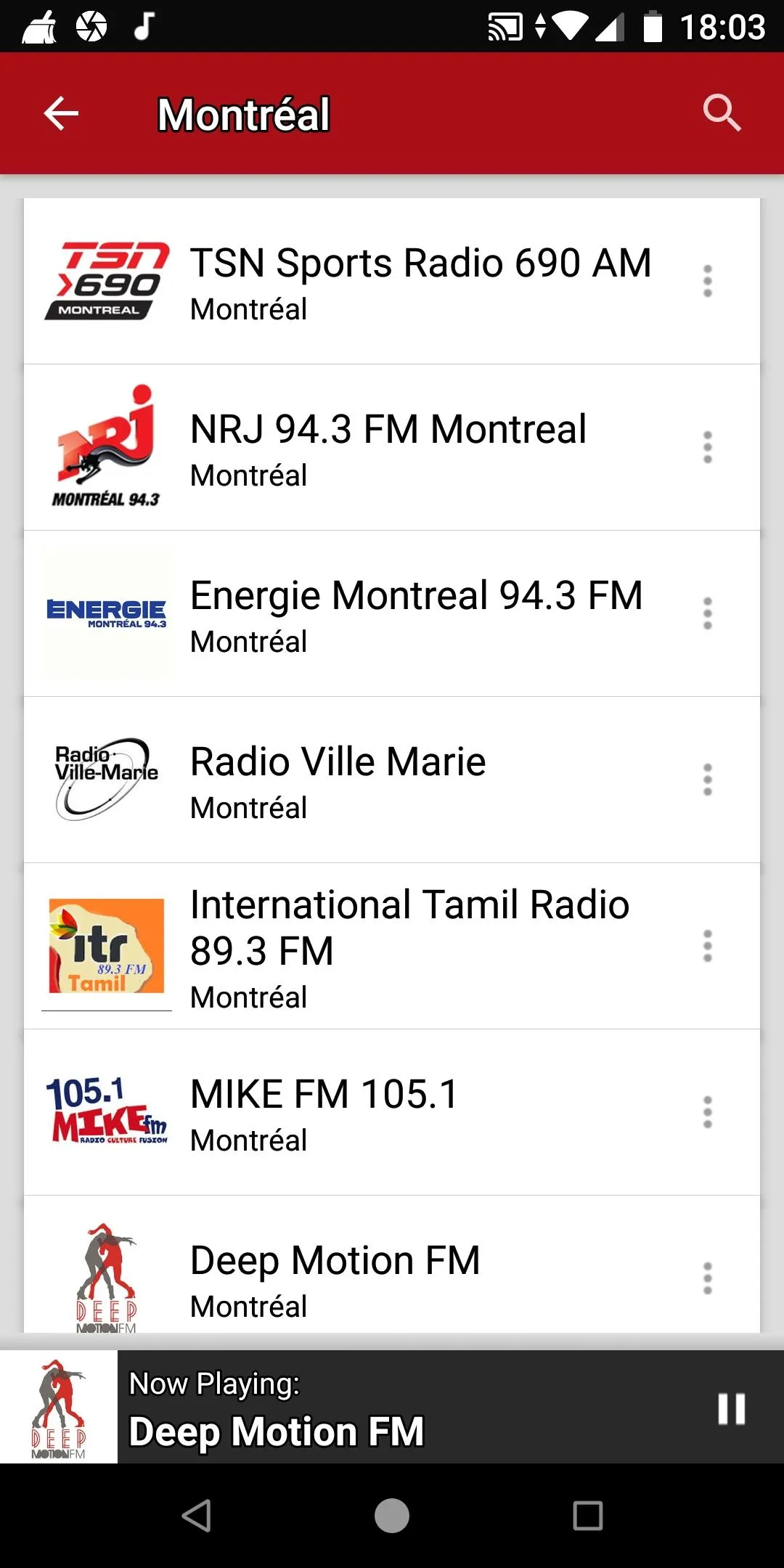 Montreal Radio Stations | Indus Appstore | Screenshot