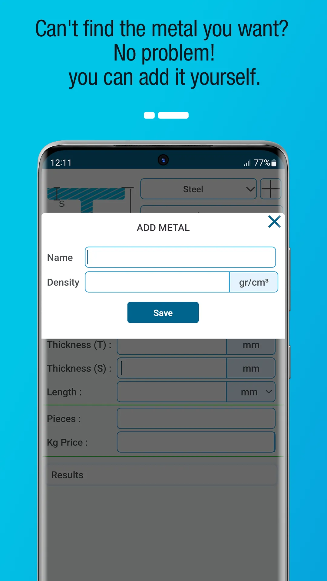 Metal Weight Calculator | Indus Appstore | Screenshot