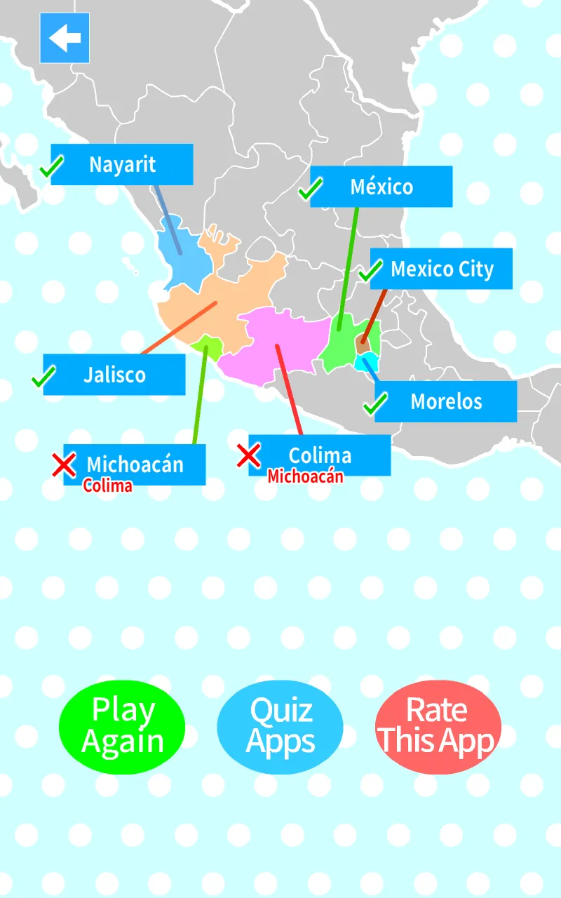 Mexico States Map Quiz | Indus Appstore | Screenshot