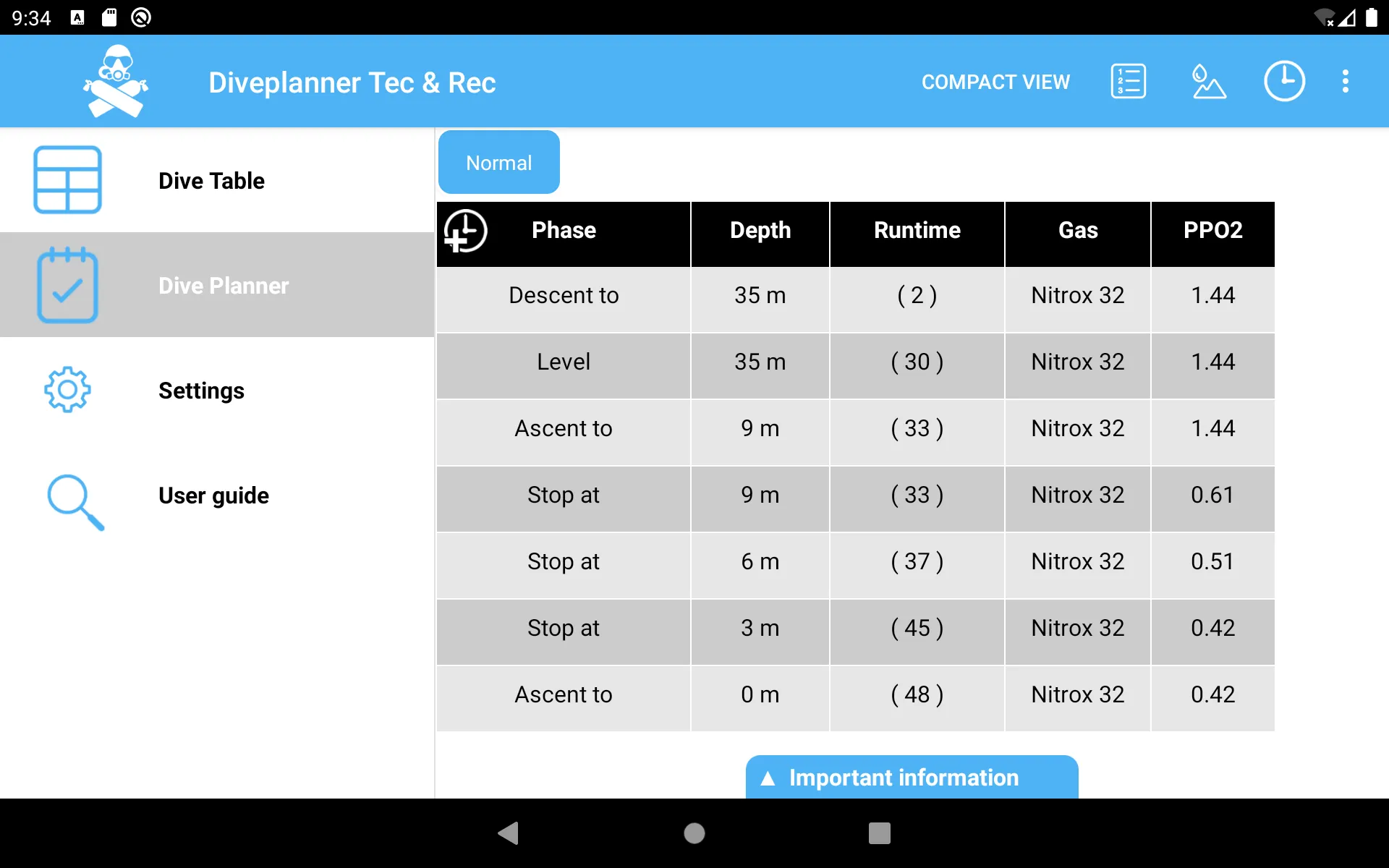 Diveplanner Tec & Rec | Indus Appstore | Screenshot