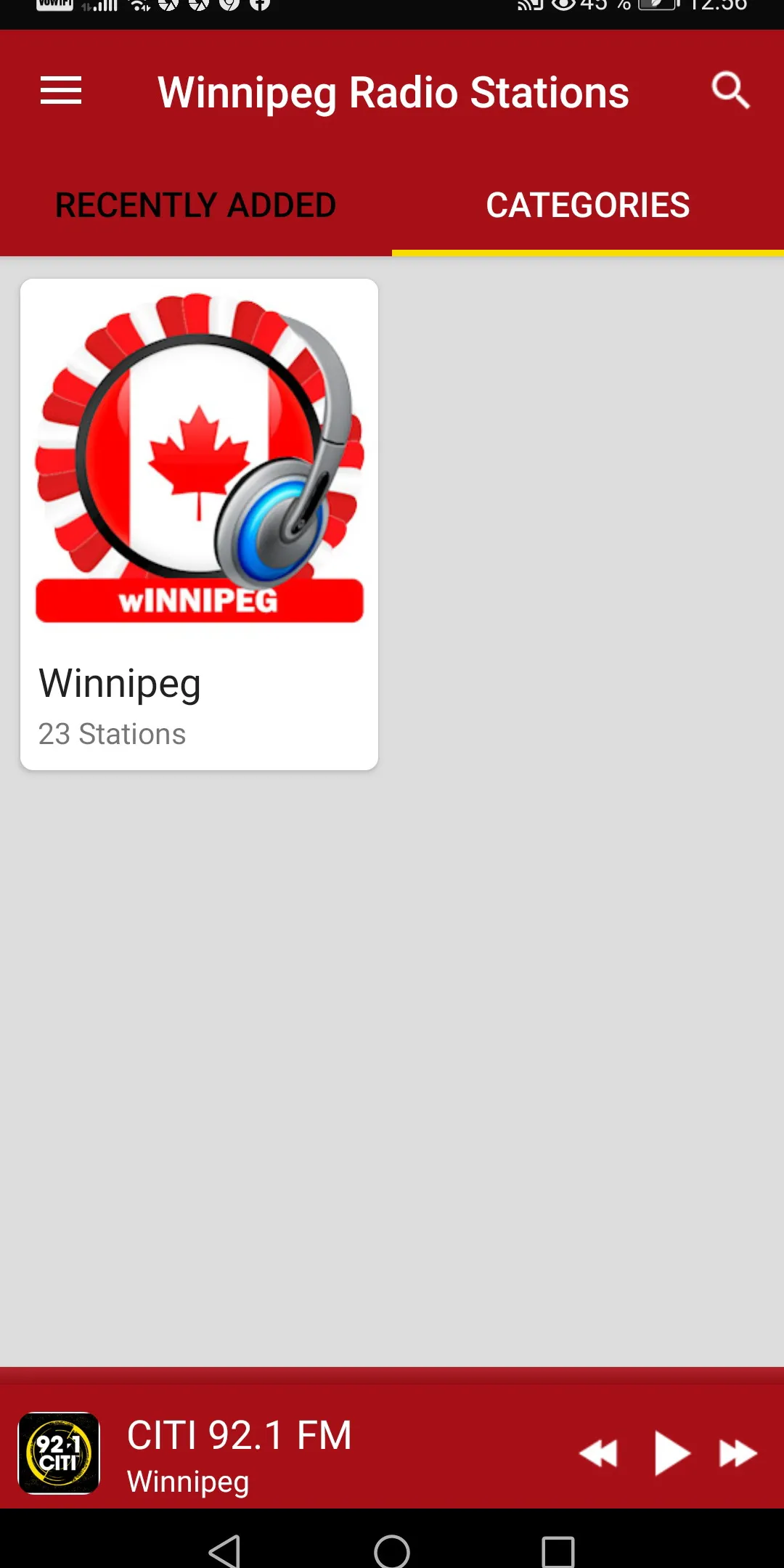 Winnipeg Radio Stations | Indus Appstore | Screenshot