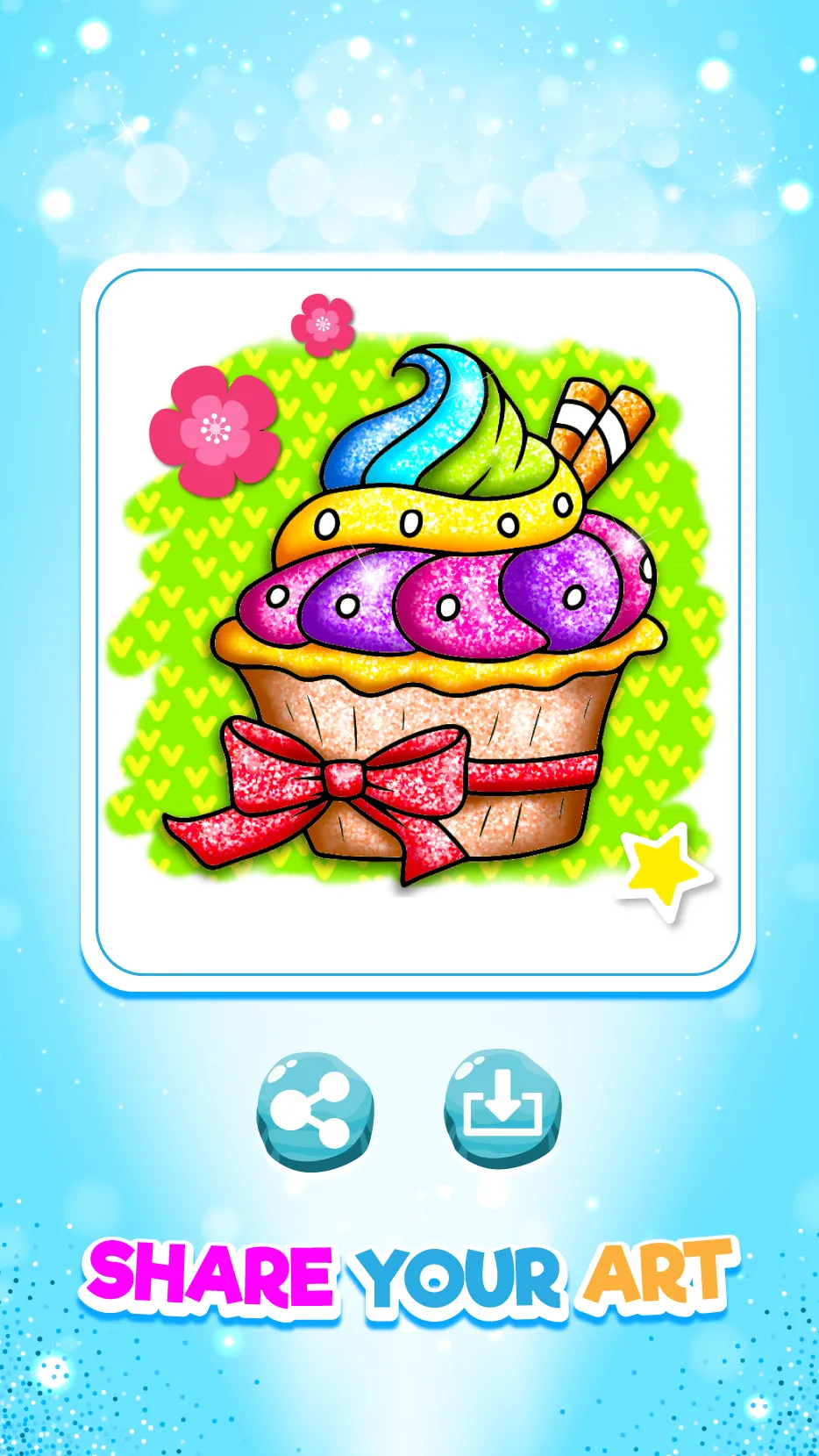 Glitter Ice Cream Coloring | Indus Appstore | Screenshot