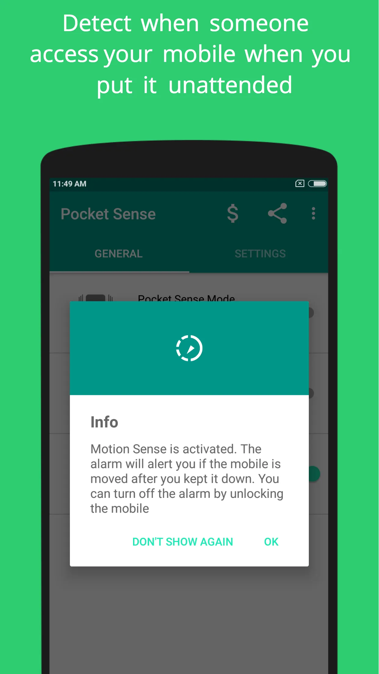 Pocket Sense - Theft Alarm App | Indus Appstore | Screenshot