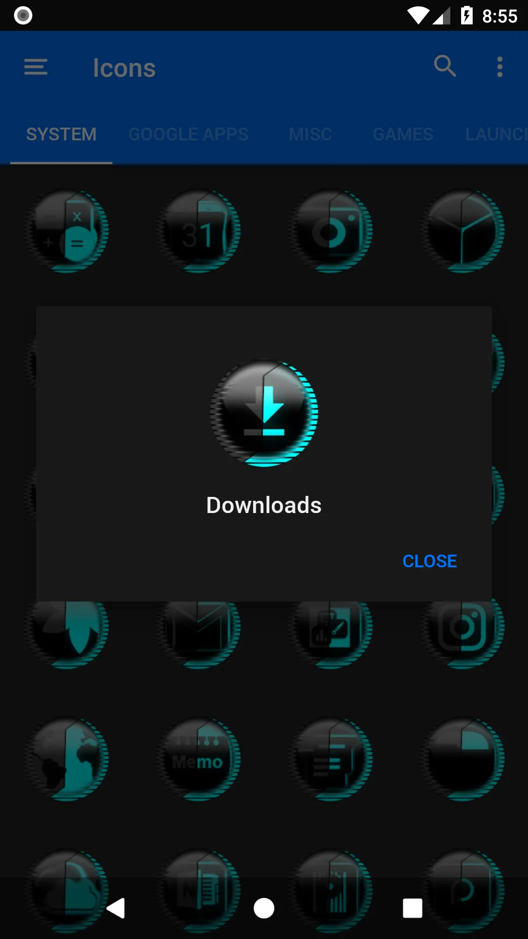 Cyan Icon Pack Style 8 | Indus Appstore | Screenshot