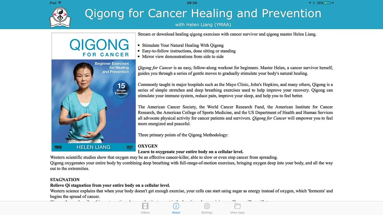 Qigong for Cancer (YMAA) | Indus Appstore | Screenshot