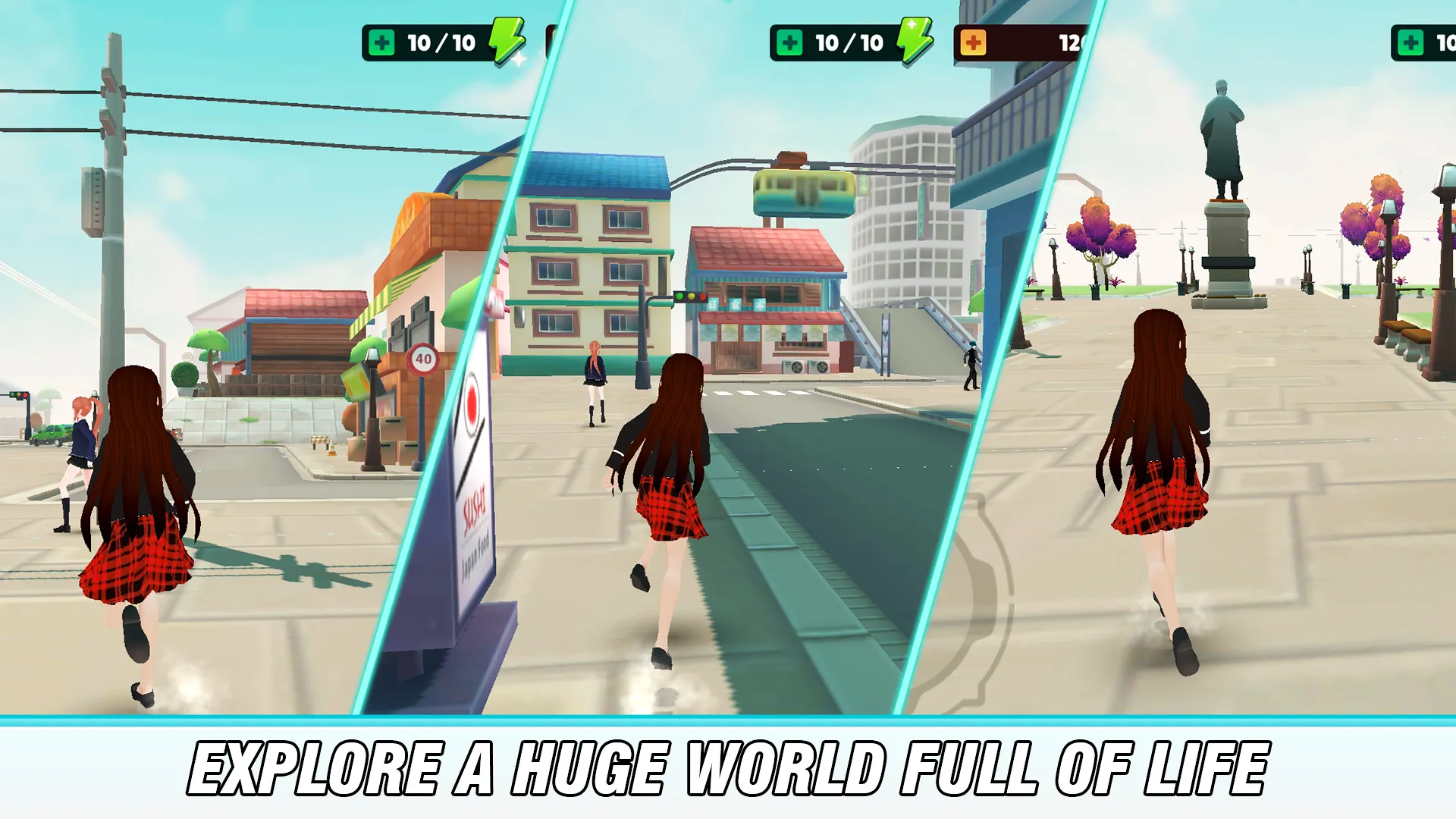 Anime School City Life Sim 3D | Indus Appstore | Screenshot