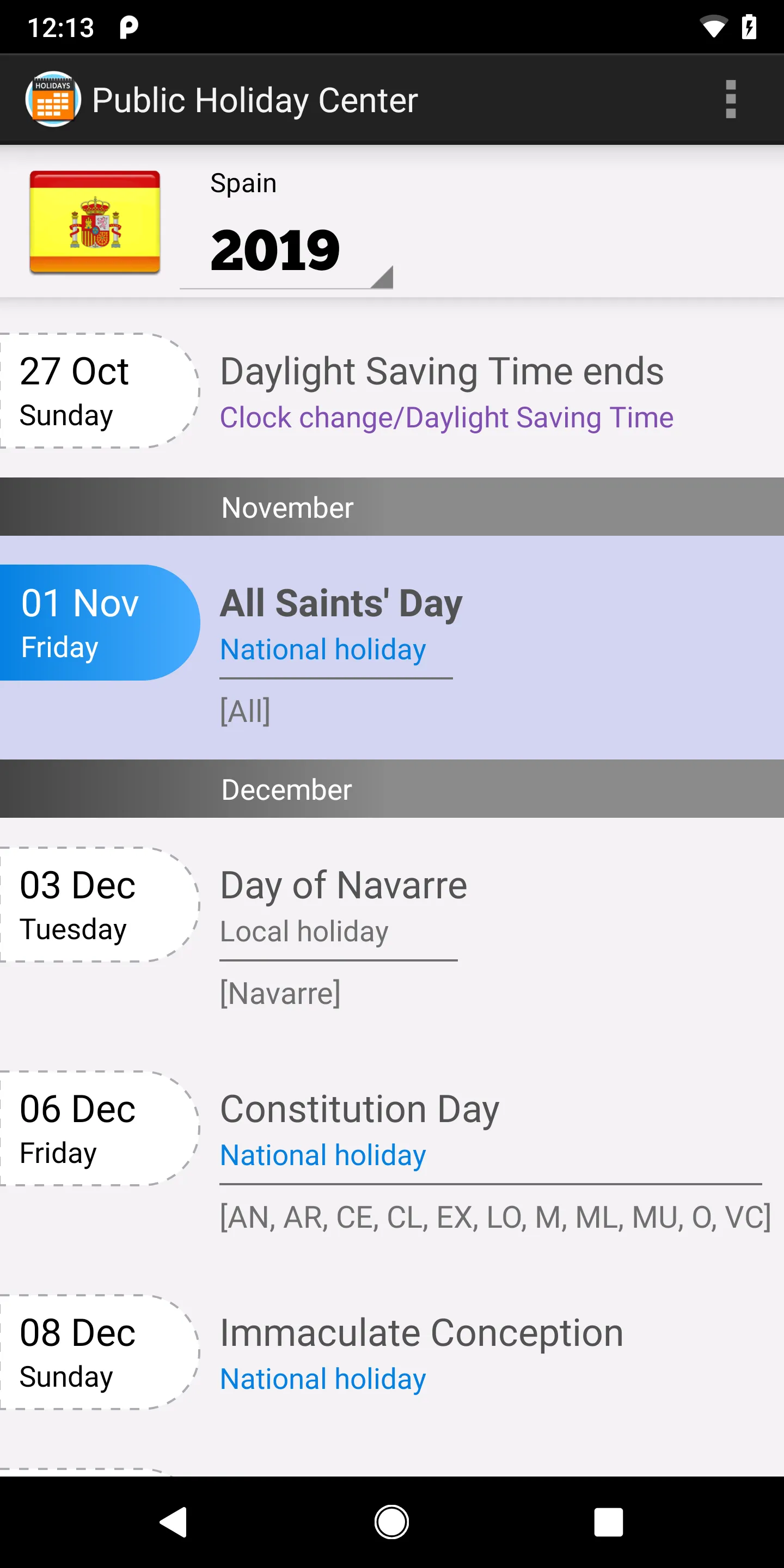 Public Holiday Center | Indus Appstore | Screenshot