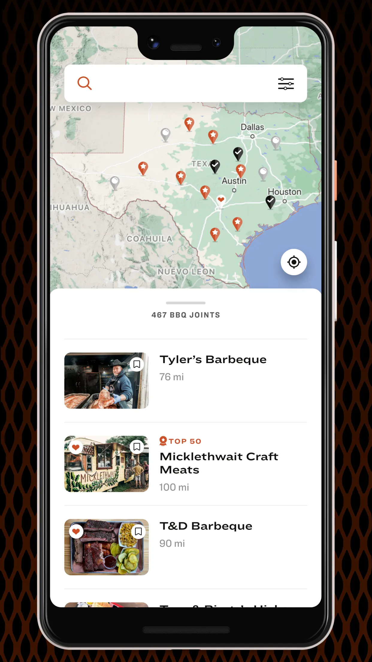 Texas Monthly BBQ Finder | Indus Appstore | Screenshot