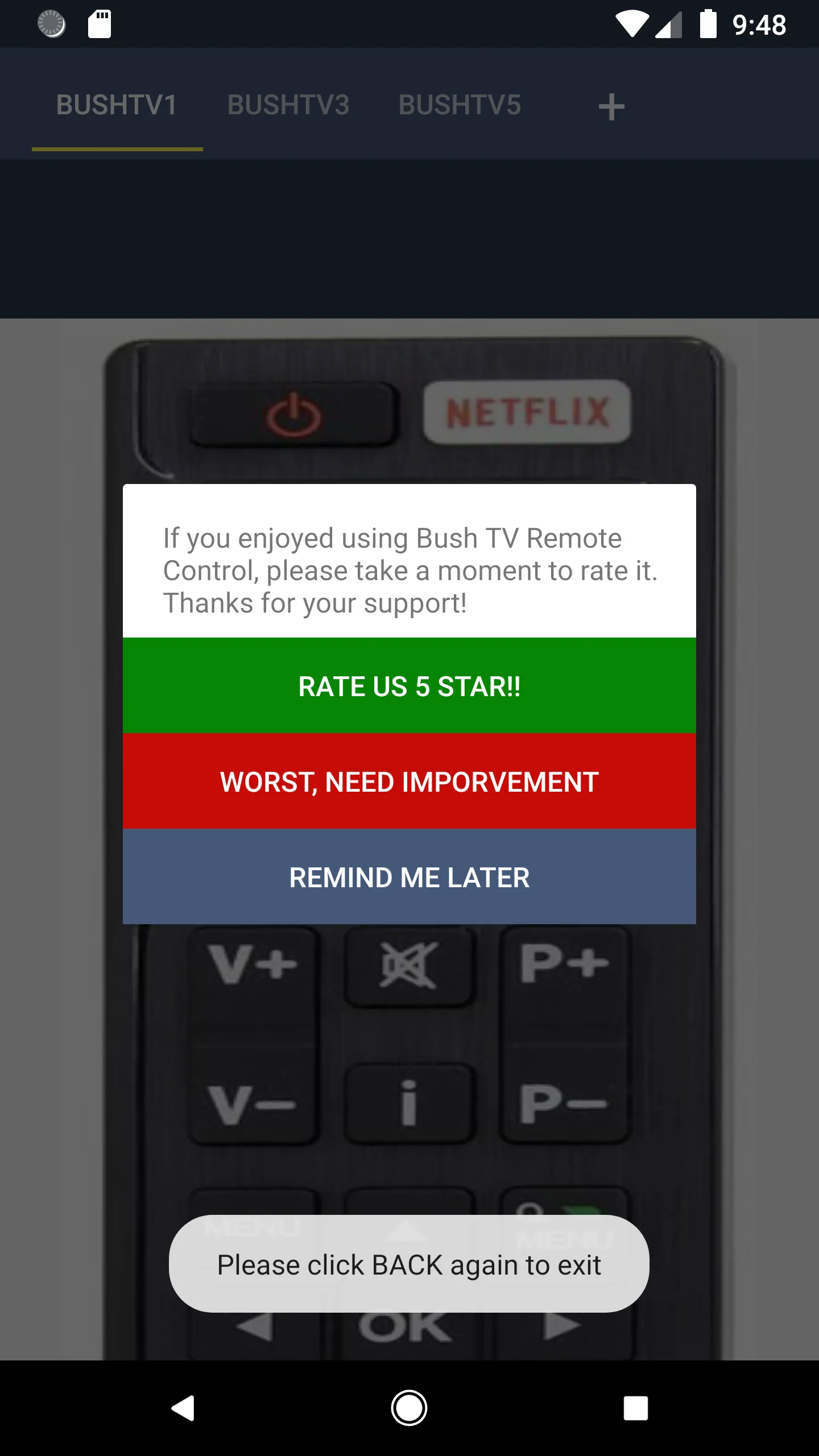 Bush TV Remote | Indus Appstore | Screenshot