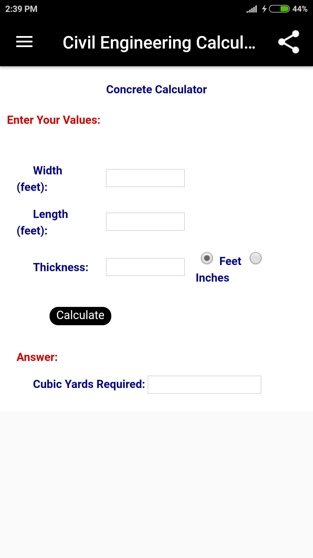 Civil Engineering Calculator | Indus Appstore | Screenshot