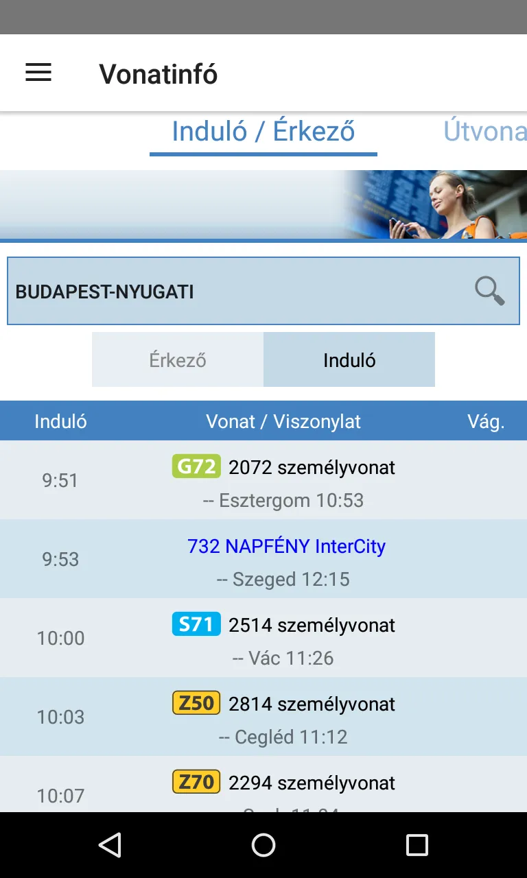 Vonatinfó | Indus Appstore | Screenshot