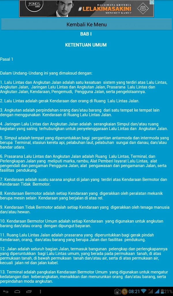 UU Lalu Lintas Angkutan Jalan | Indus Appstore | Screenshot