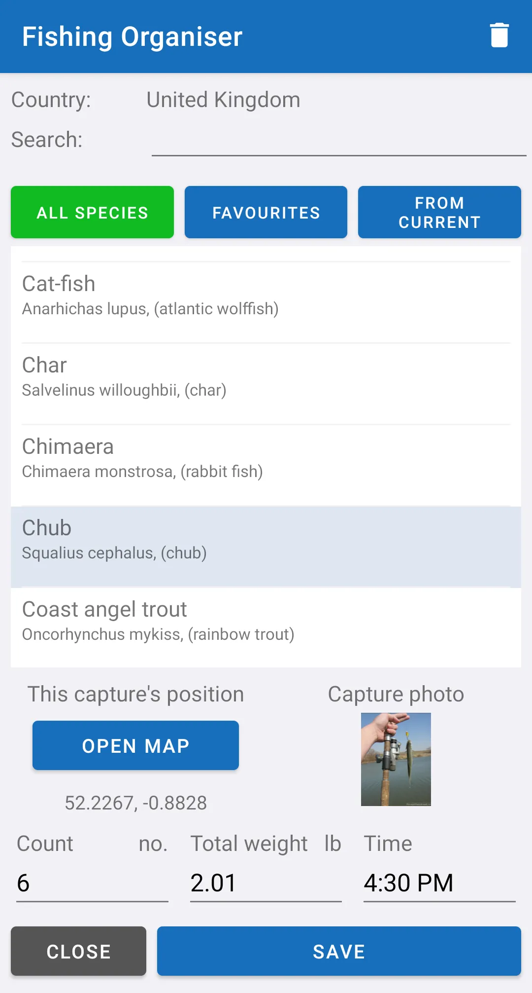 Fishing Organiser | Indus Appstore | Screenshot