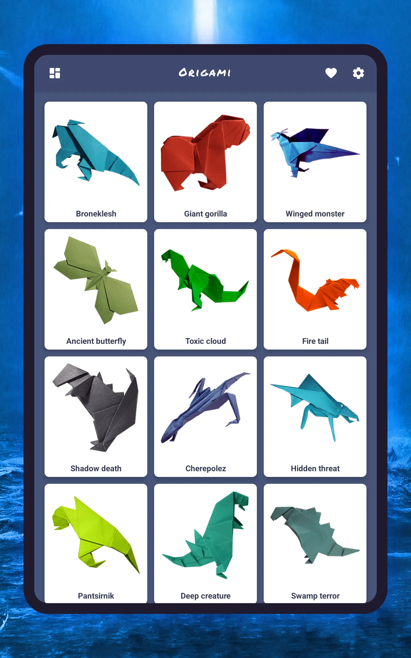 Origami: monsters, creatures | Indus Appstore | Screenshot