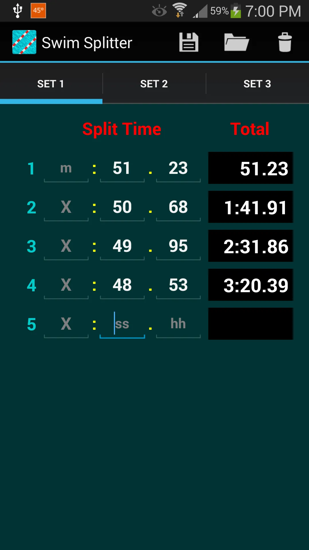 Swim Splitter Split Calculator | Indus Appstore | Screenshot