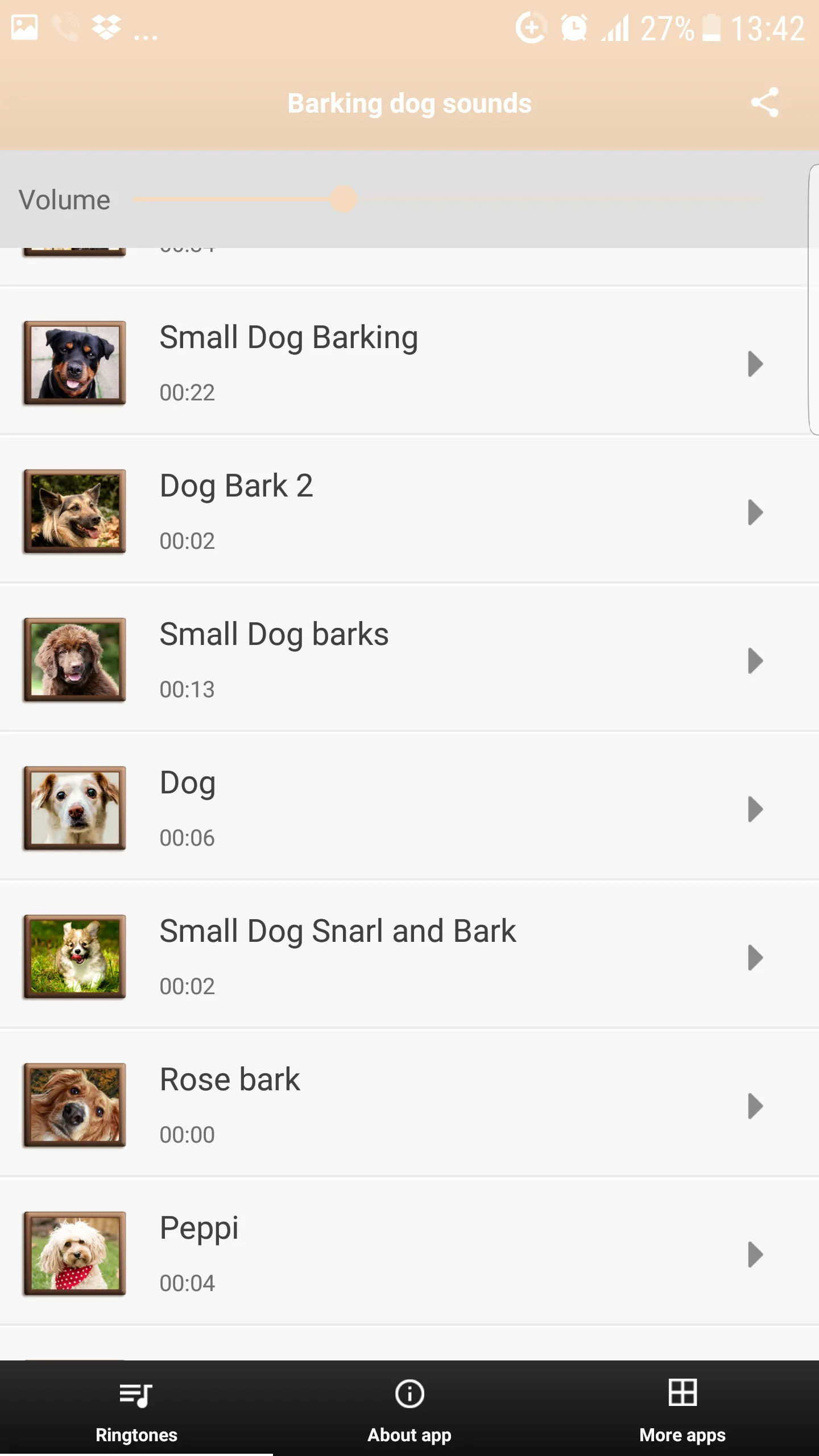 Barking Dog Sounds Ringtones | Indus Appstore | Screenshot