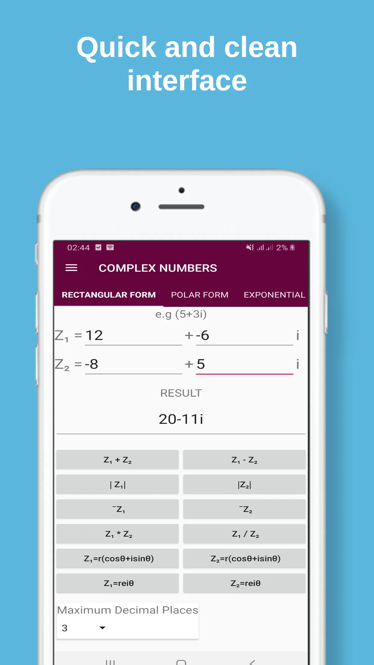 Complex Numbers Calculator | Indus Appstore | Screenshot