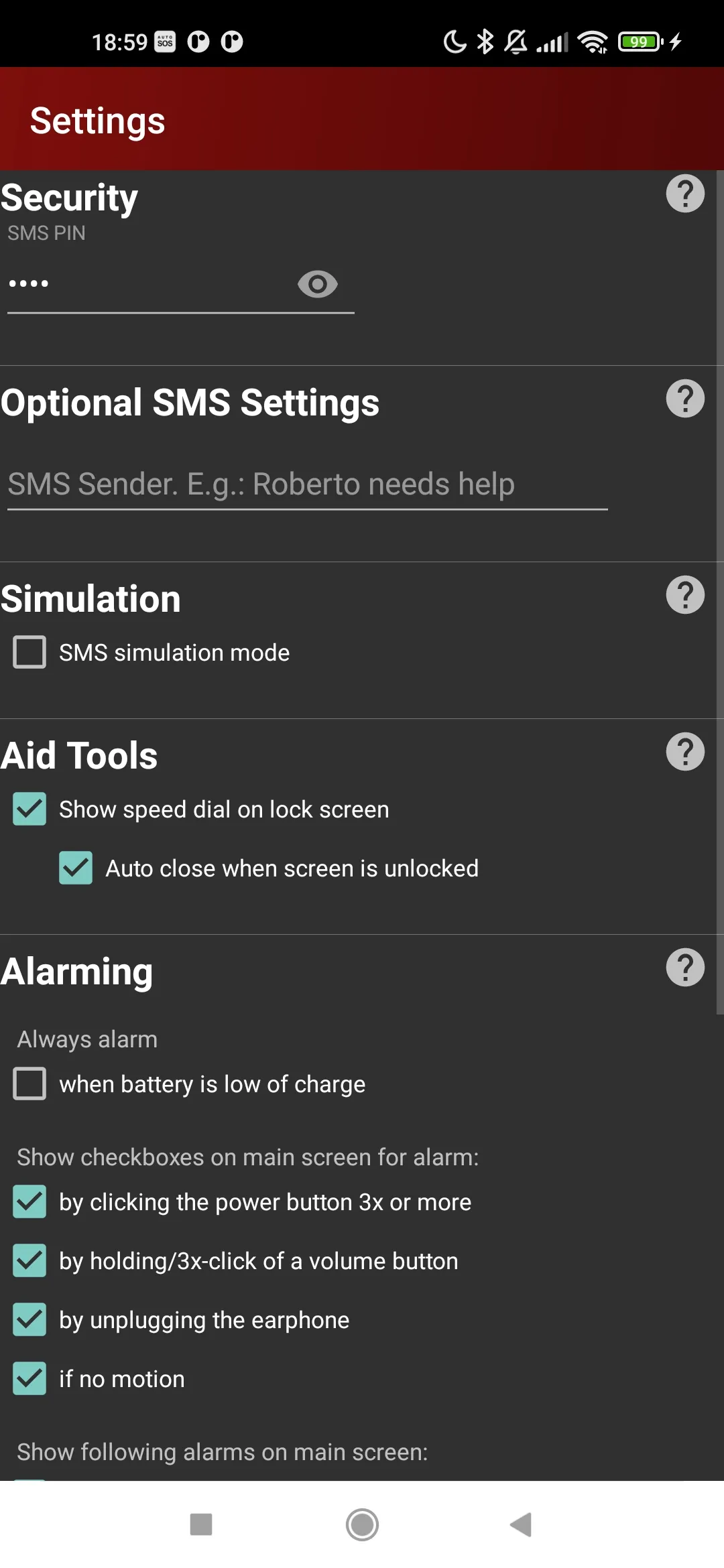 AutoSOS: Automatic SOS Alarms | Indus Appstore | Screenshot