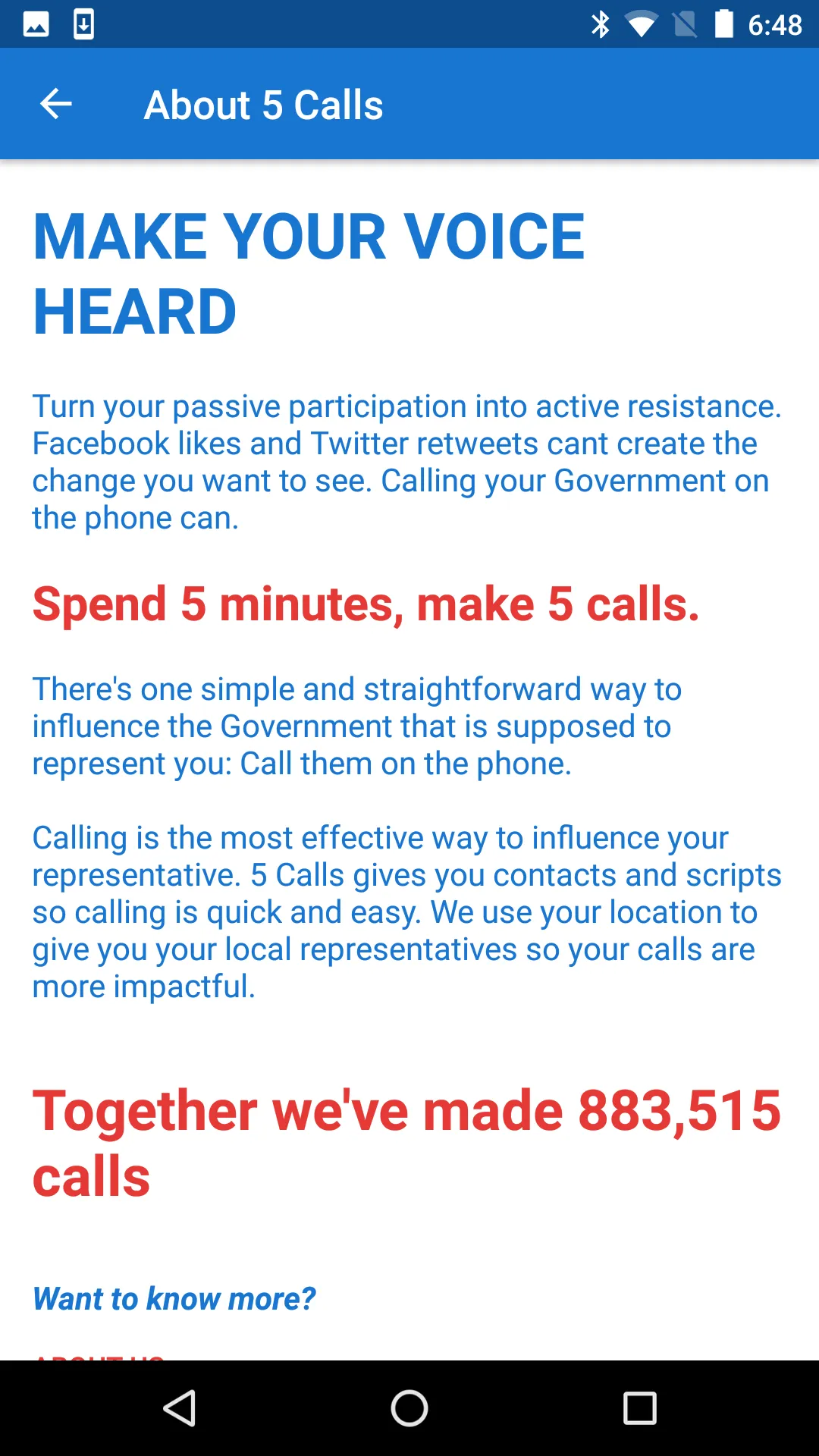 5 Calls: Contact Your Congress | Indus Appstore | Screenshot